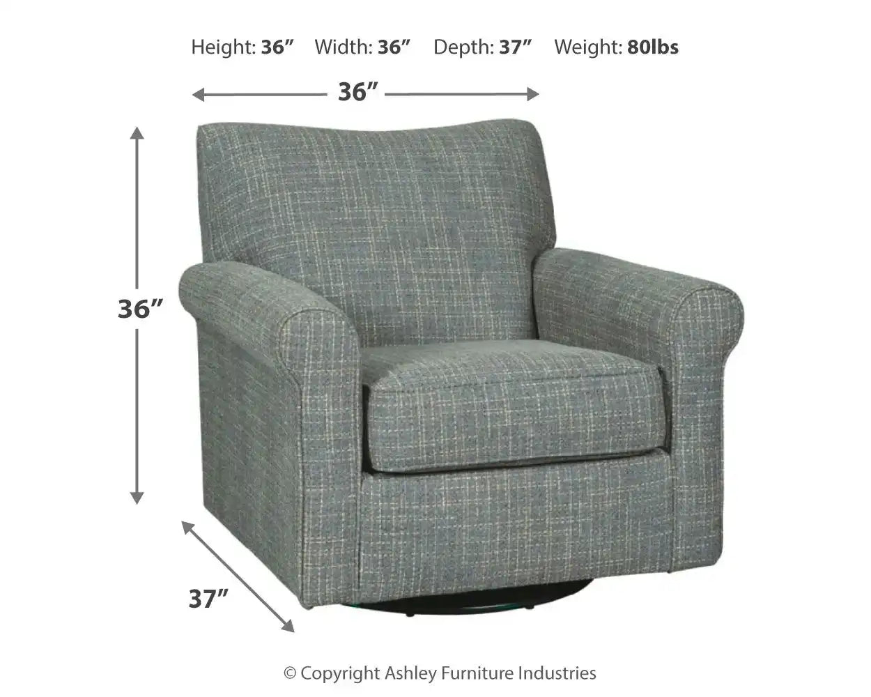 Renley - Swivel Glider Accent Chair - Ash - Best Buy Furniture
