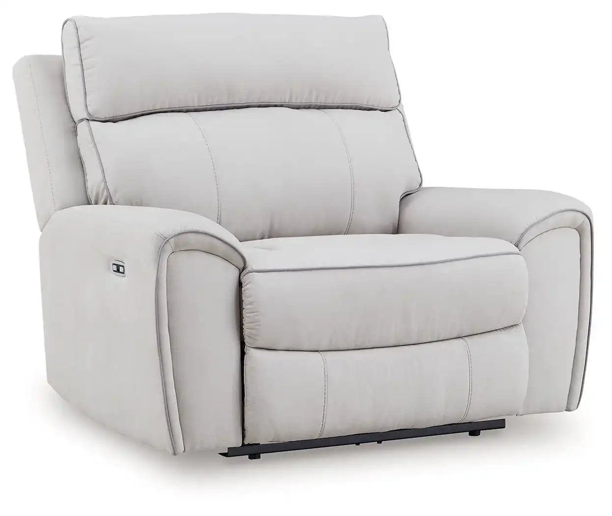 Social Pointe - Power Recliner / Adjustable Headrest - Pearl / Ash - Best Buy Furniture