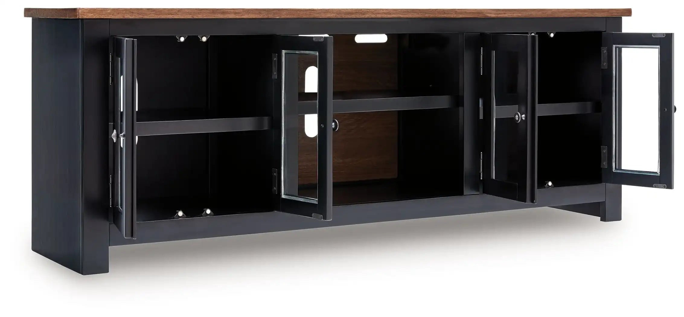 Wildenauer - XL TV Stand With Fireplace Option - Brown / Black - Best Buy Furniture