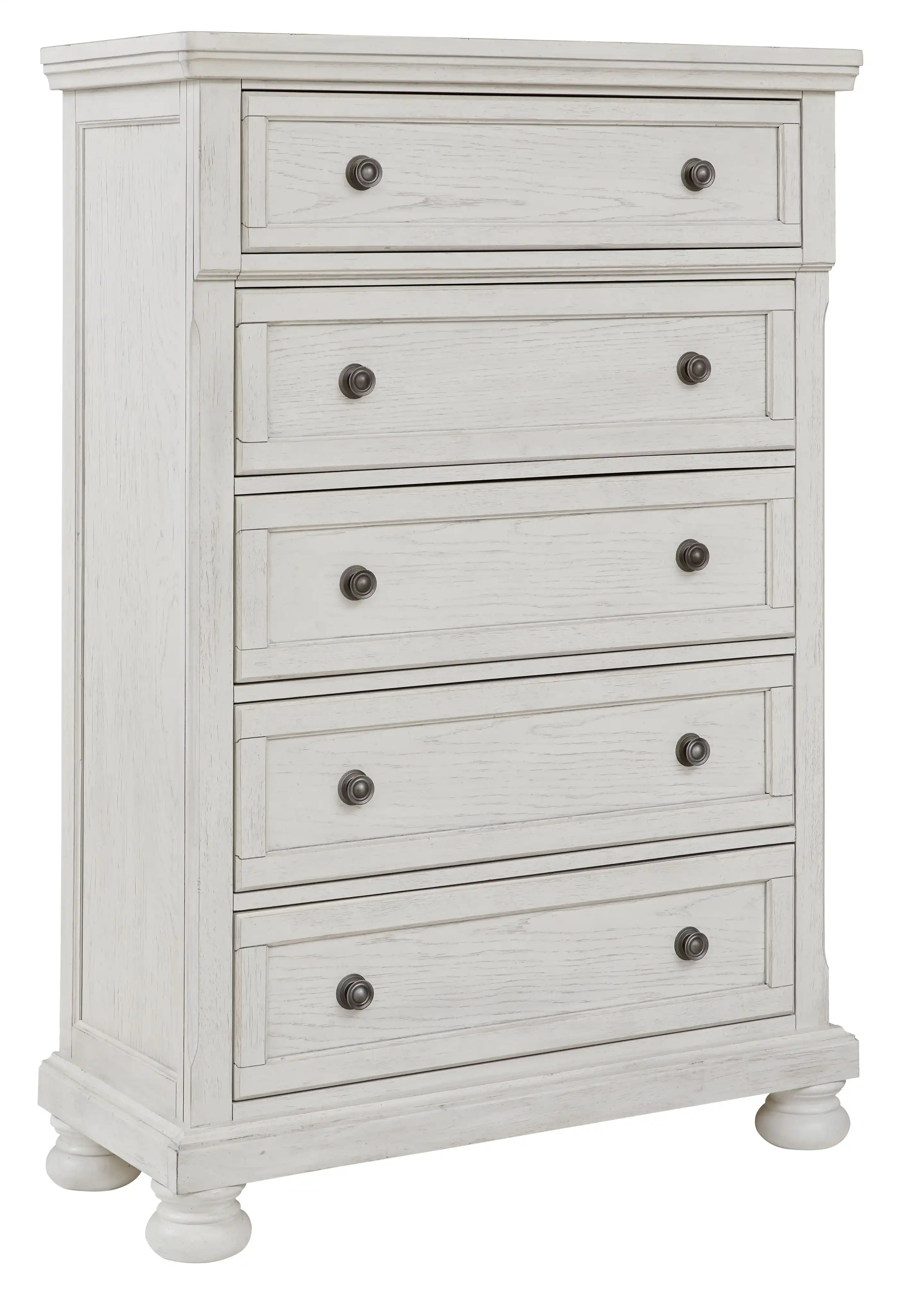 Robbinsdale - Five Drawer Chest - Antique White - Best Buy Furniture