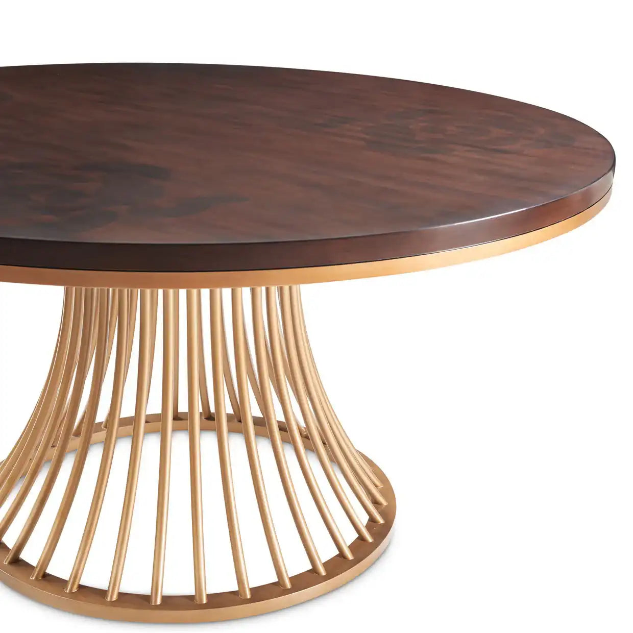 Camellia Field - Round Dining Table - Dark Brown / Gold - Best Buy Furniture