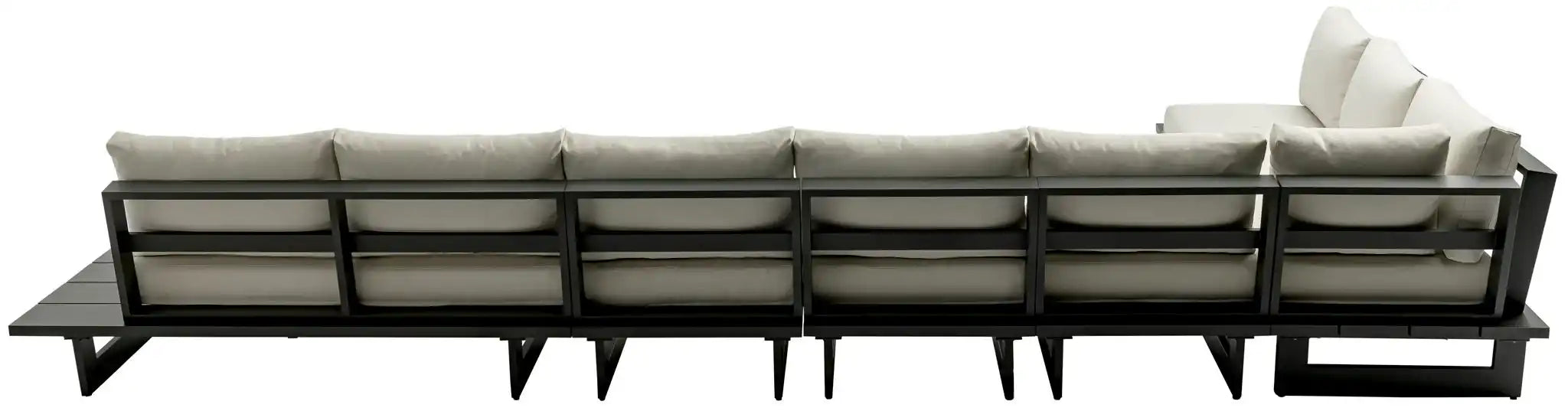 Maldives - 6 Piece Water Resistant Outdoor Patio Modular Sectional With Gray Base