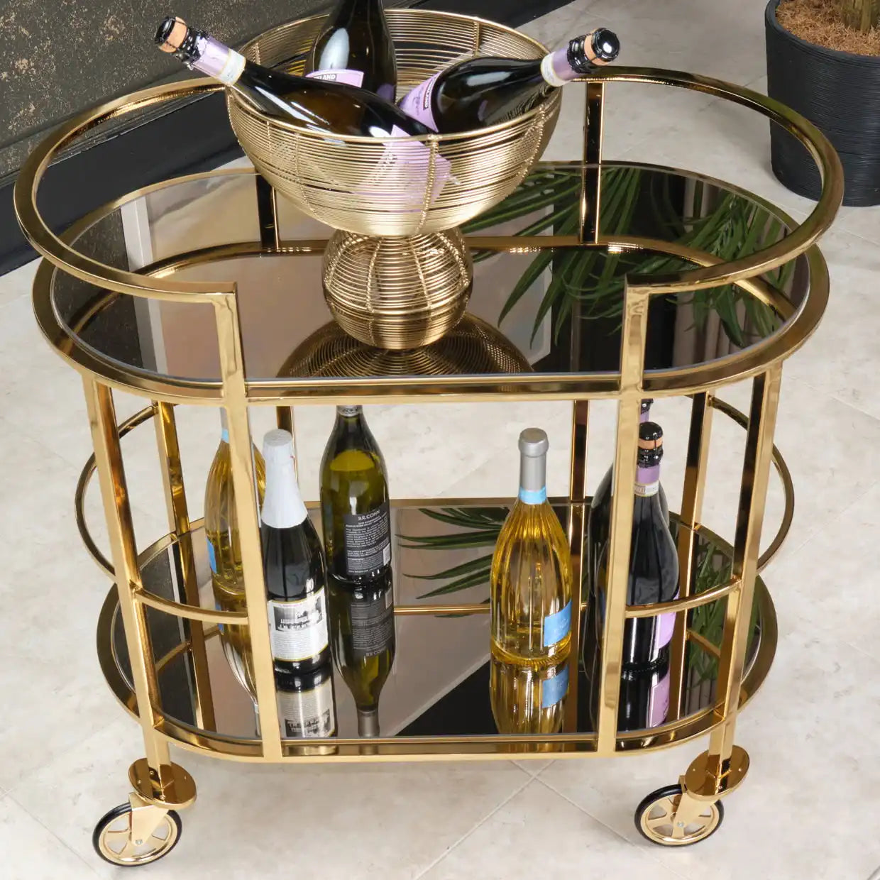 Savannah Breeze - Bar Cart - Bright Gold - Best Buy Furniture