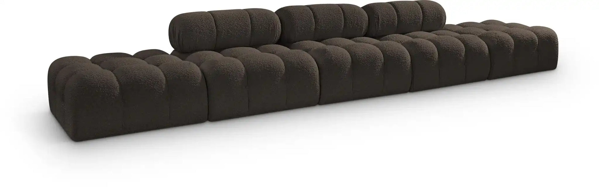 Ames - 5 Piece Boucle Upholstered Modular Sofa With 2 Armless Seats - Best Buy Furniture