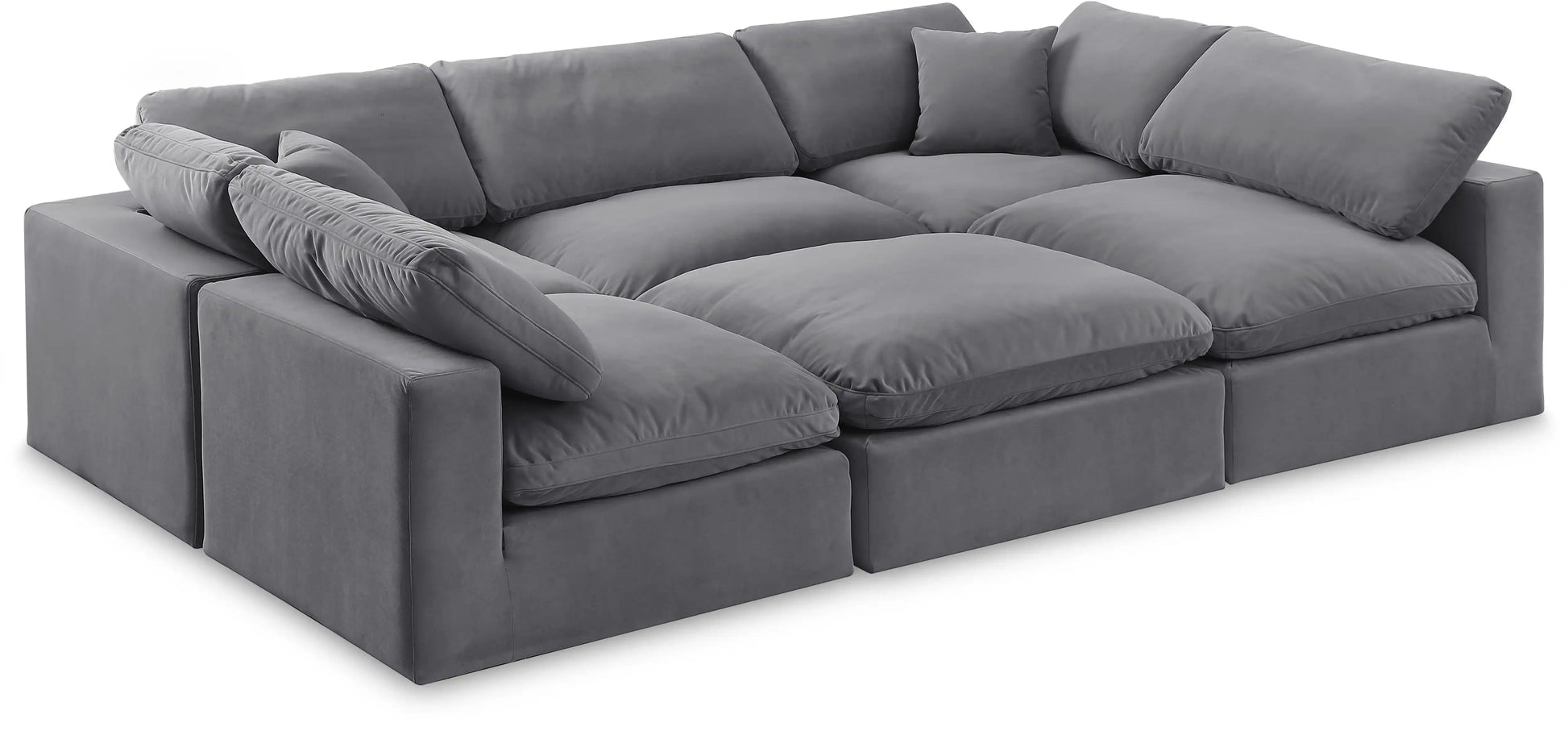 Comfy - 6 Piece Velvet Sectional - Best Buy Furniture