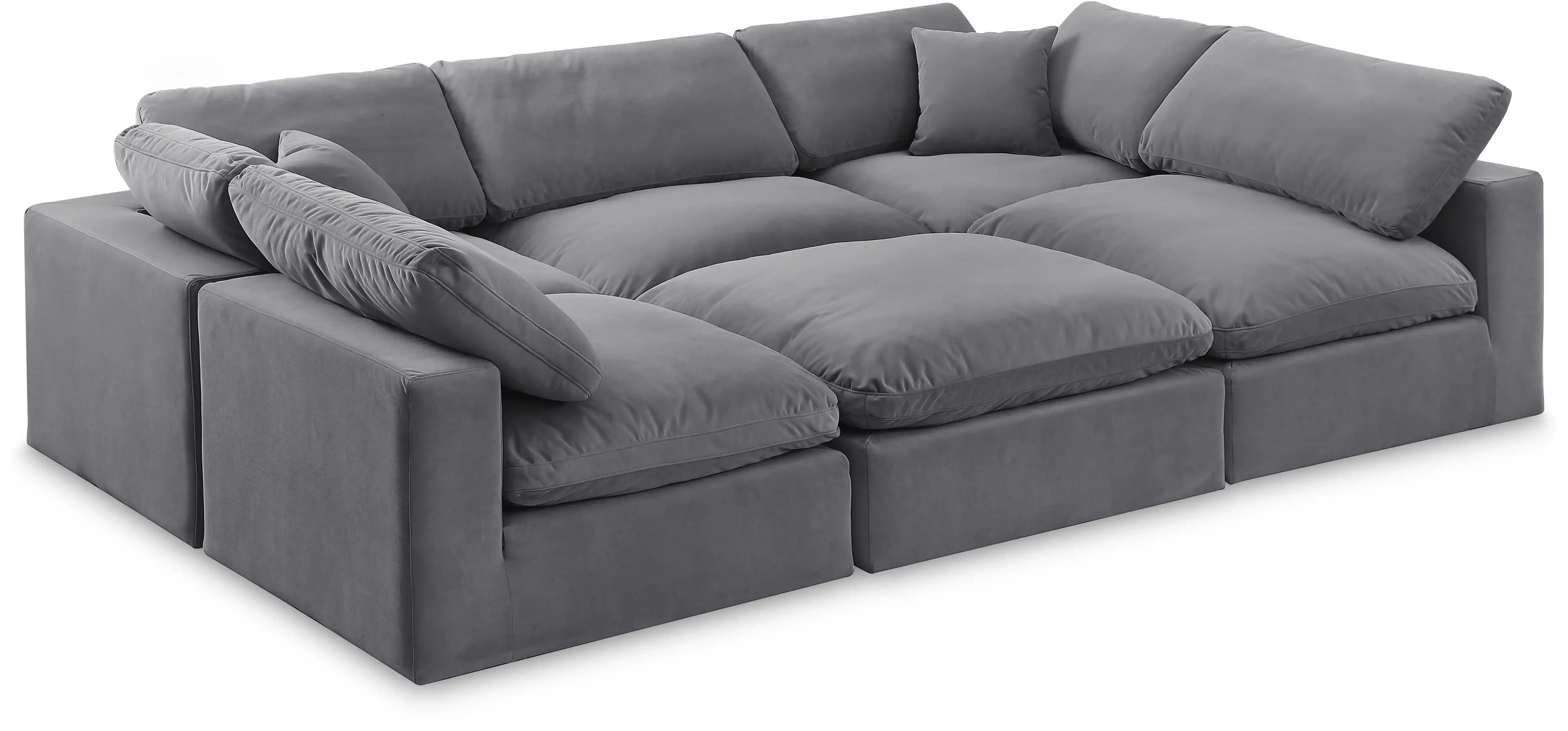 Comfy - 6 Piece Velvet Sectional - Best Buy Furniture