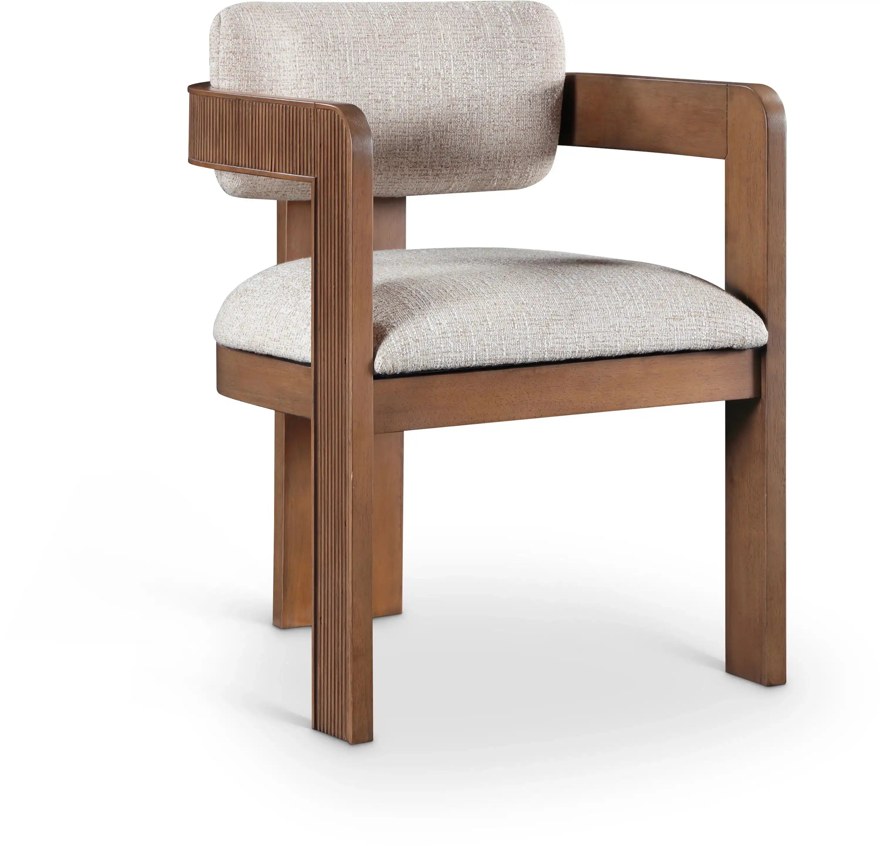 Sacha - Linen Dining Chair With Brown Base (Set of 2) - Best Buy Furniture
