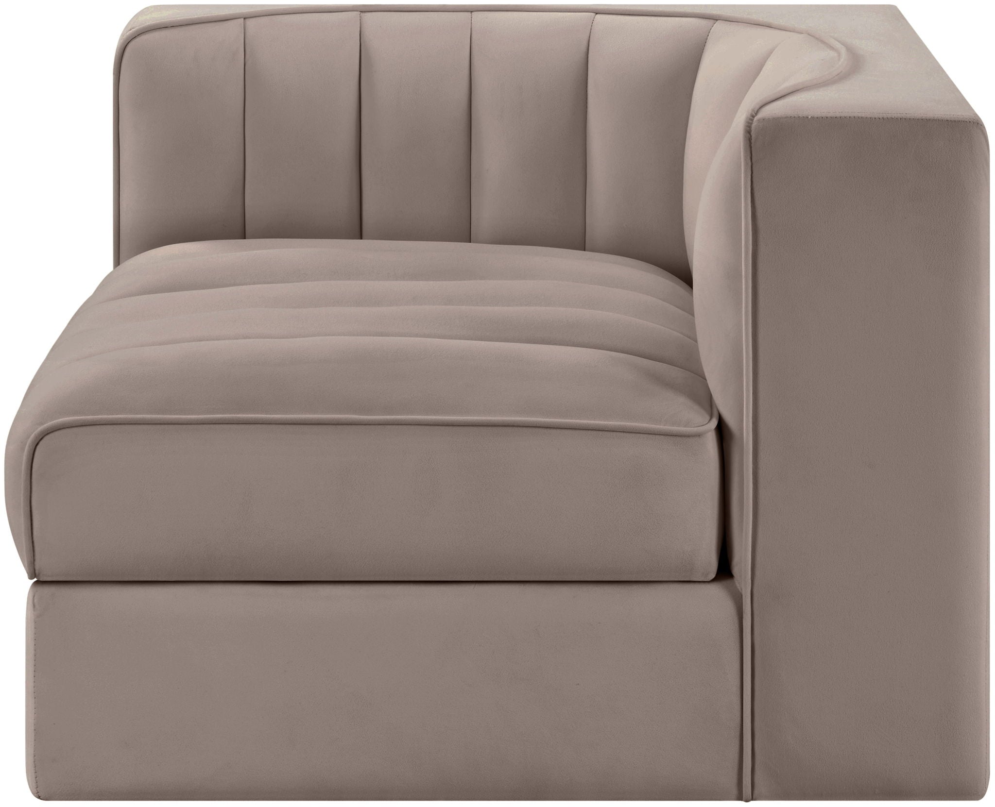 Rummi - Velvet Performance Fabric Upholstered Modular Corner Chair