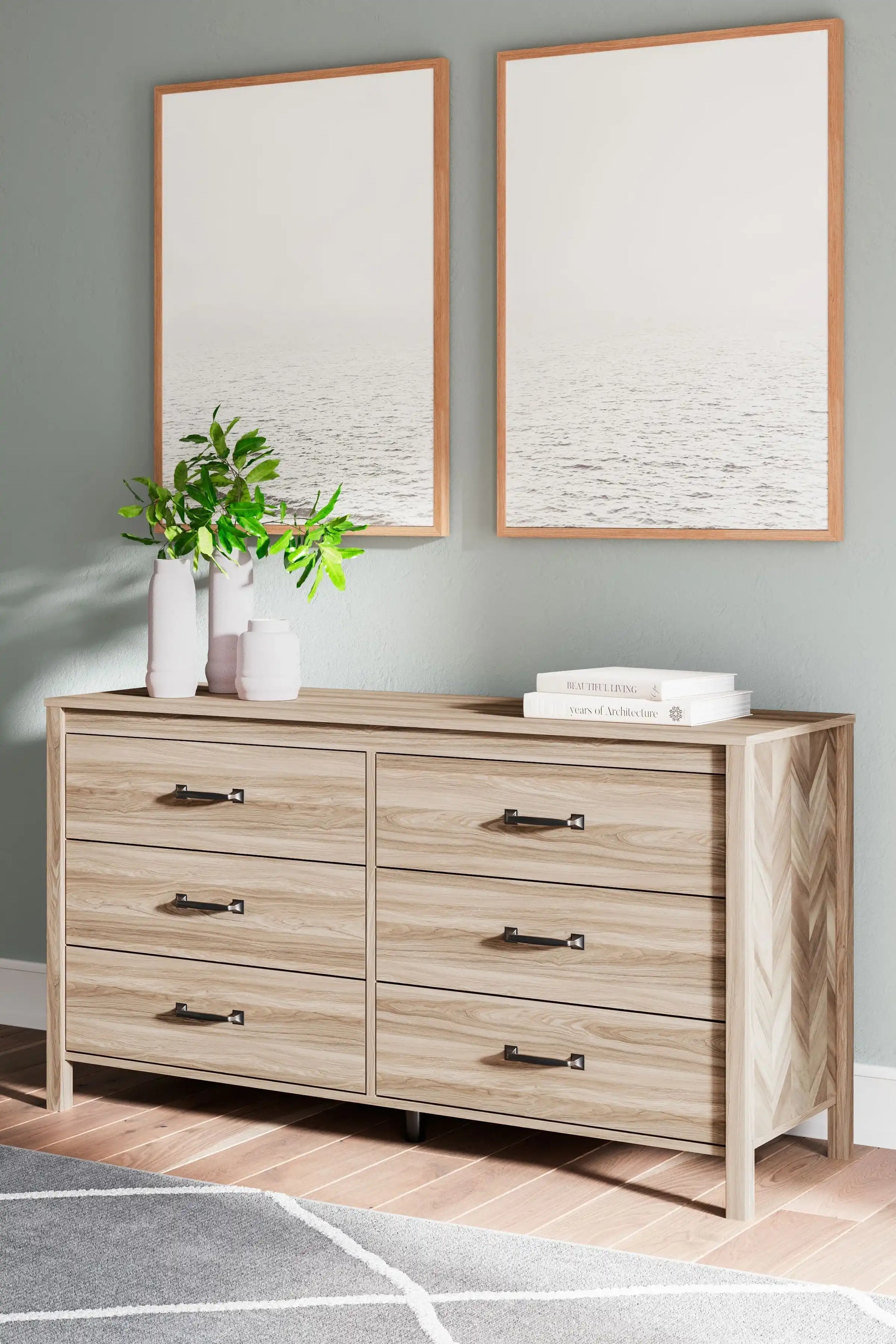 Battelle - Six Drawer Dresser - Tan - Best Buy Furniture