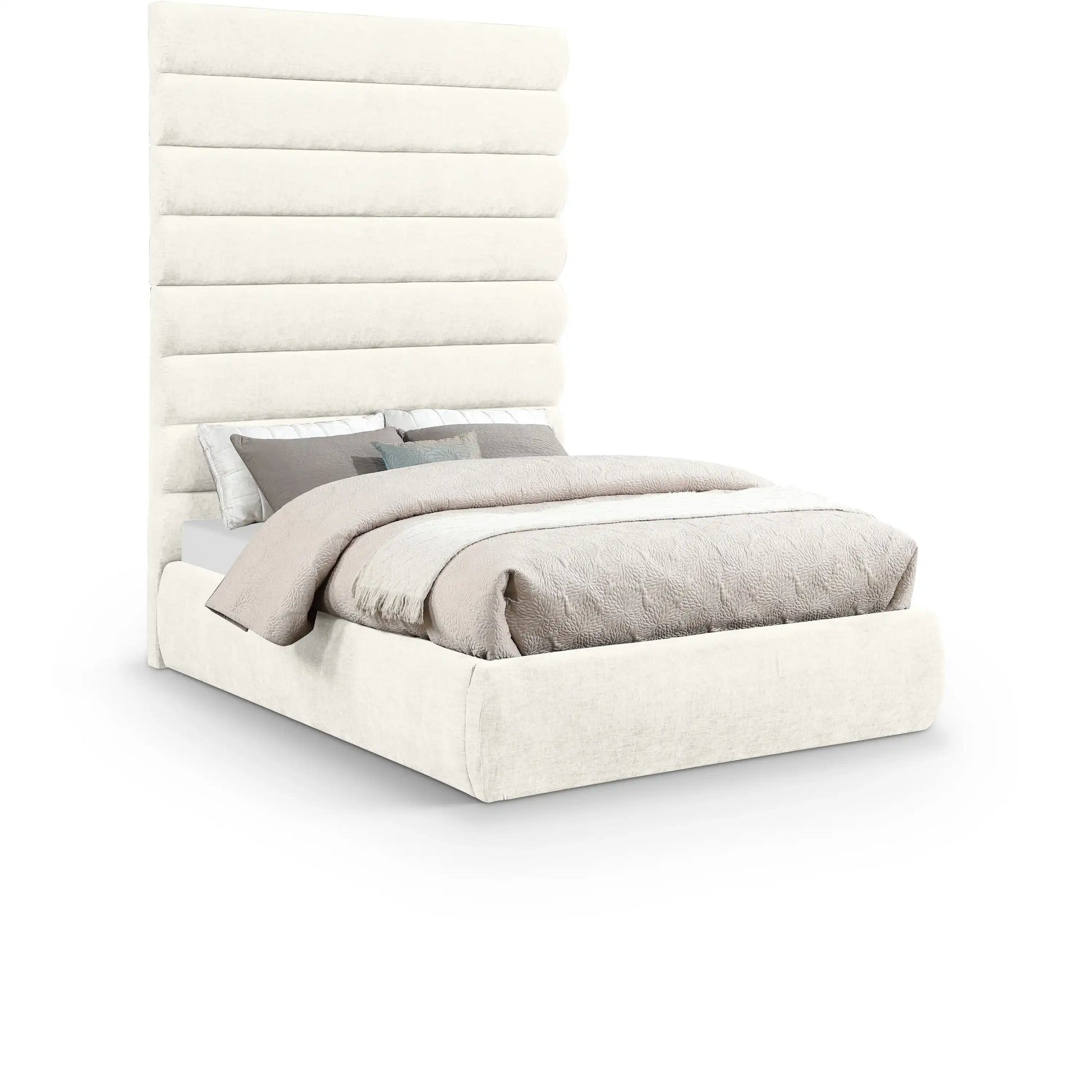 Adam - Chenille Fabric Bed With 89" Headboard - Best Buy Furniture