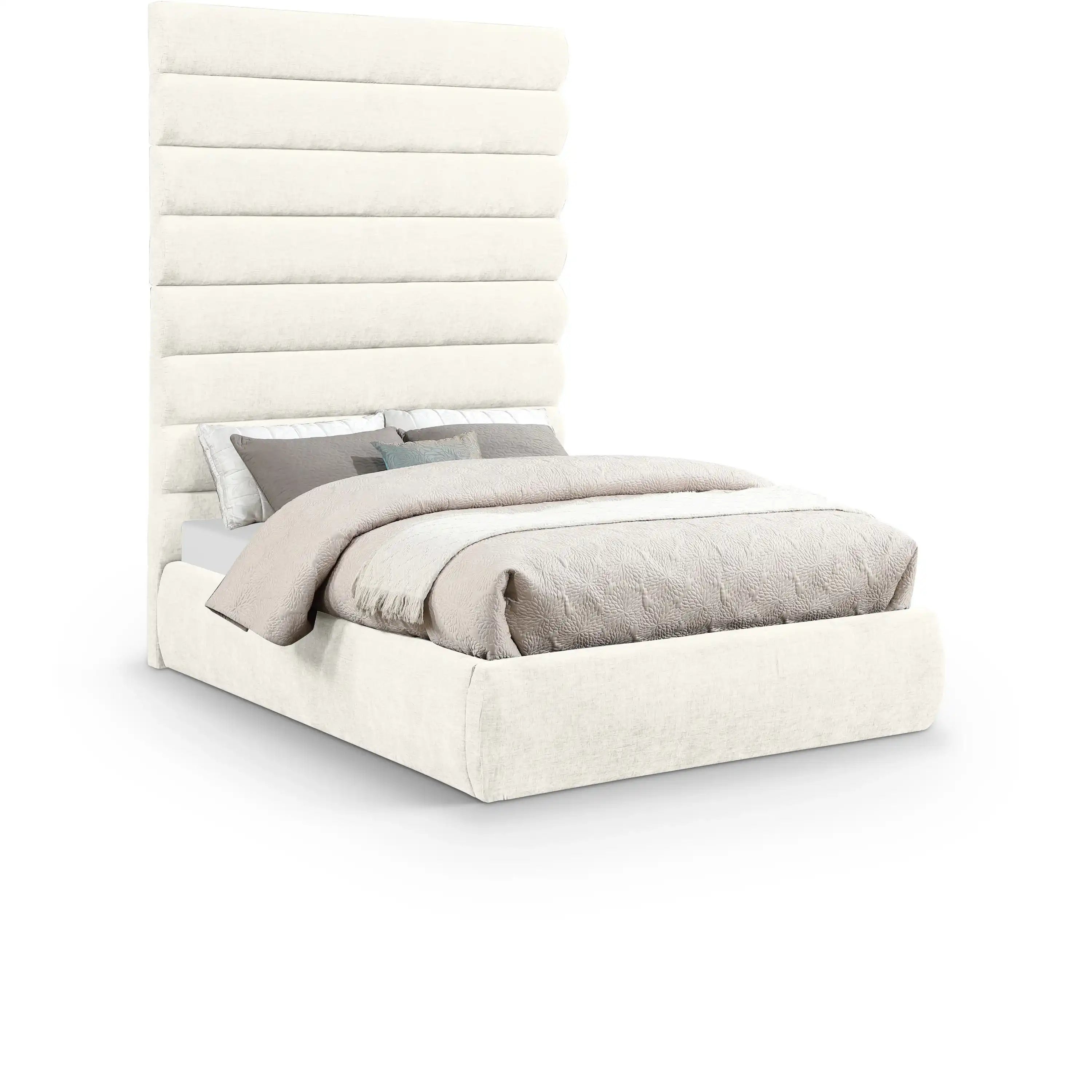 Adam - Chenille Fabric Bed With 89" Headboard - Best Buy Furniture