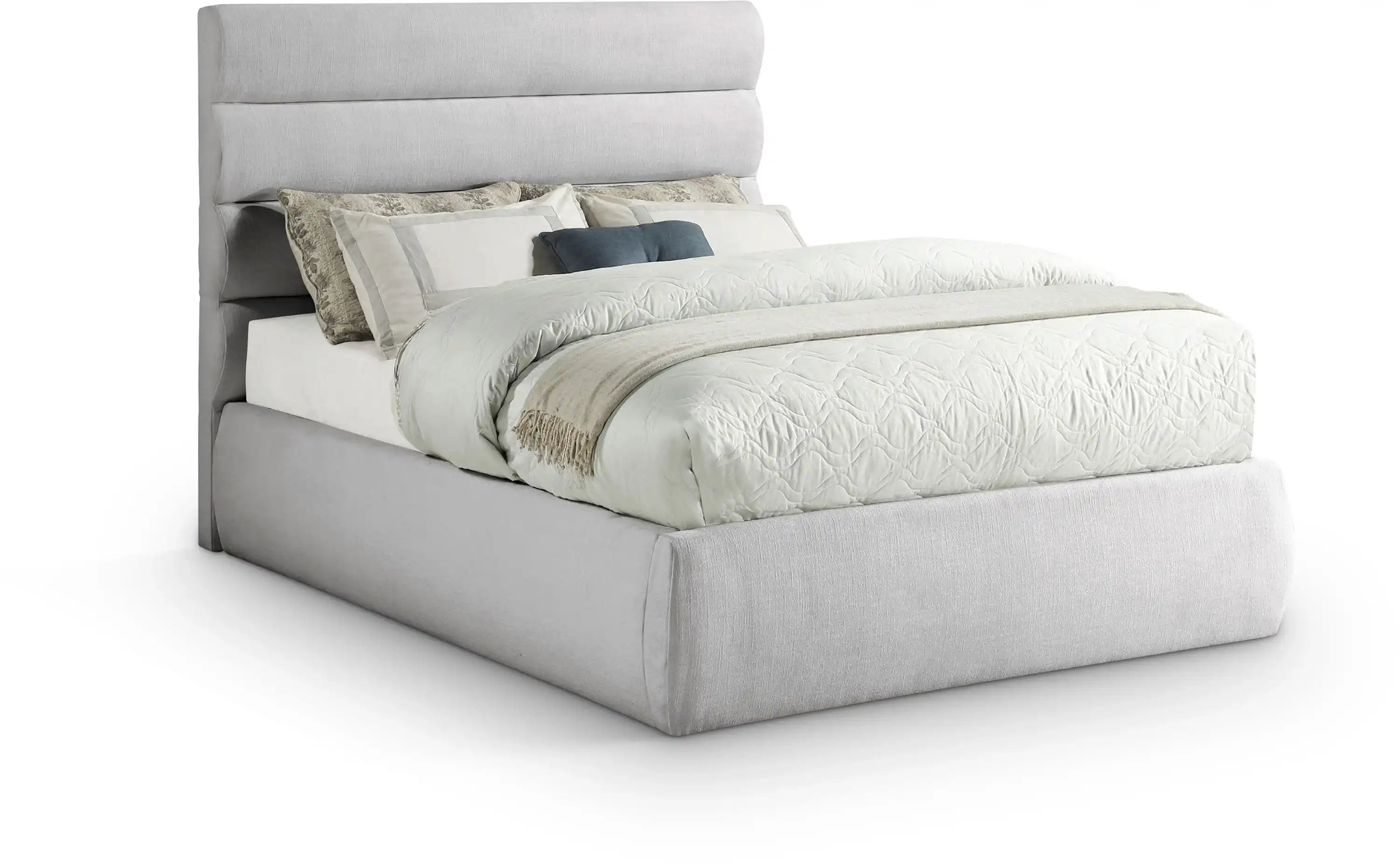 Adam - Linen Fabric Bed With 52" Headboard - Best Buy Furniture