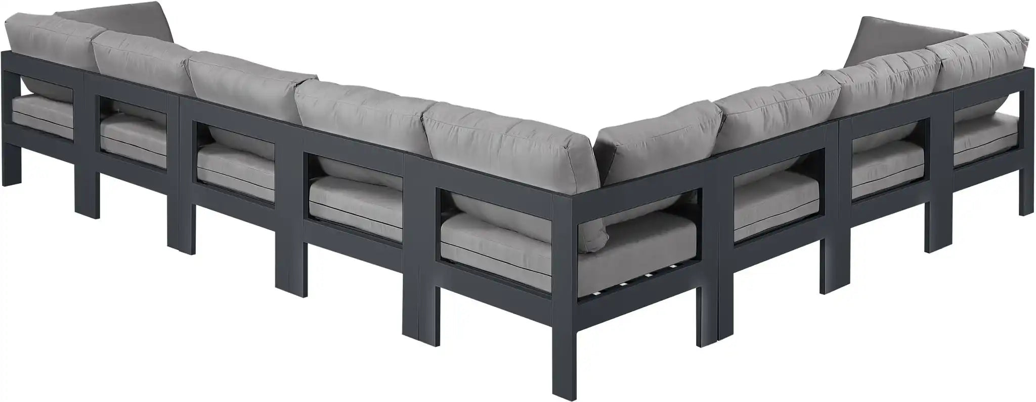 Nizuc - Outdoor Patio 8 Piece Modular Sectional With Gray Frame