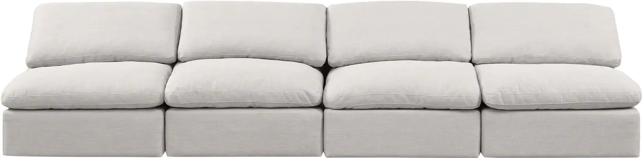 Indulge - Linen 4 Seat Modular Armless Sofa