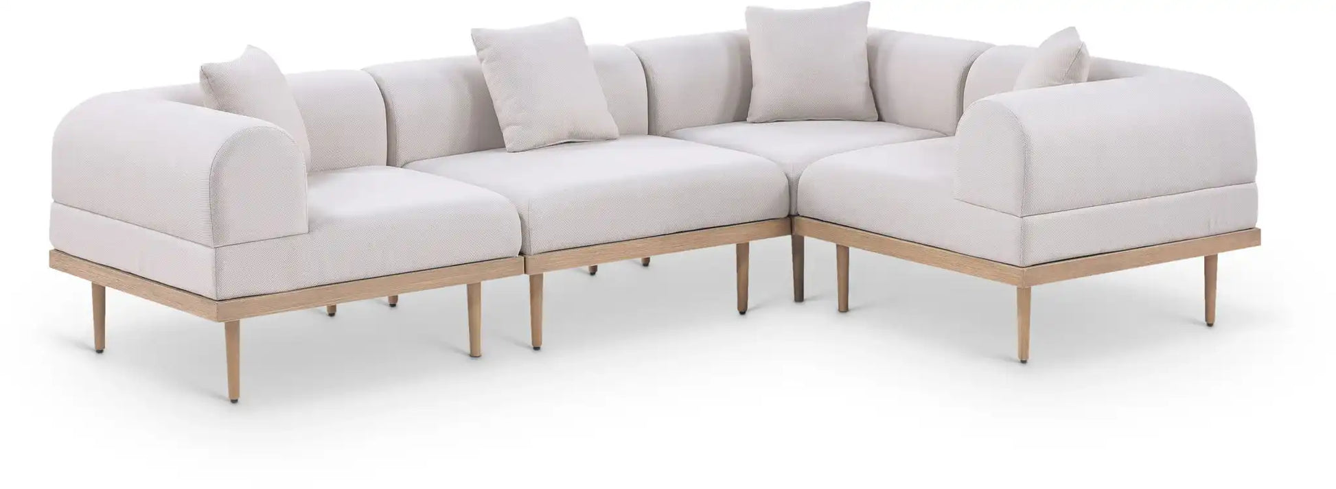 Laguna - 4 Piece 106.5" Upholstered Outdoor Patio Modular Sectional - Best Buy Furniture