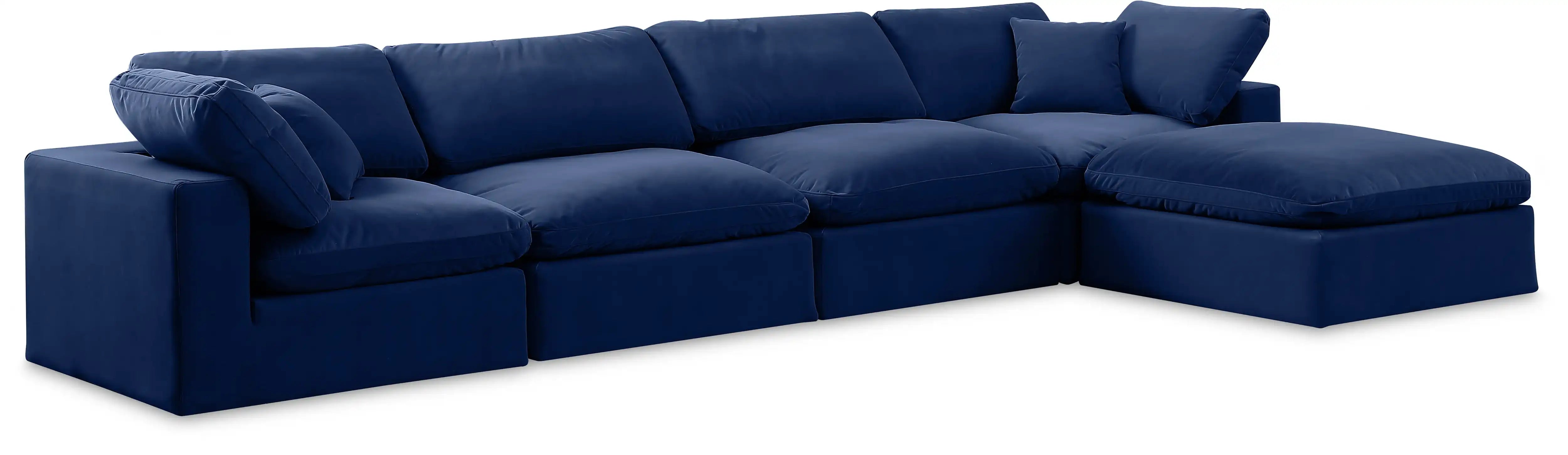 Comfy - 5 Piece Velvet Modular Sectional With Chaise - Best Buy Furniture