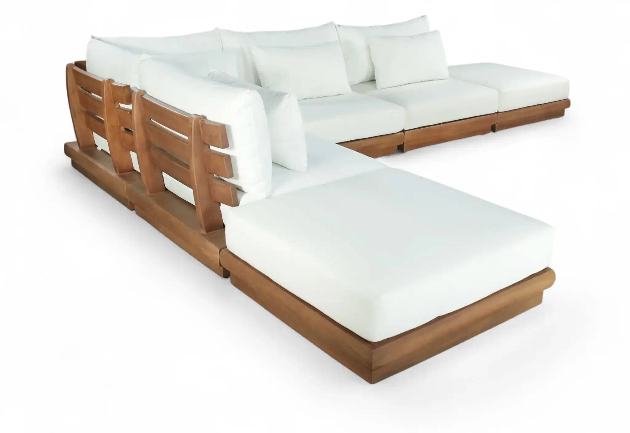 Mirella - 6 Piece Water Resistant Fabric Upholstered Outdoor Patio Modular Sectional - Best Buy Furniture
