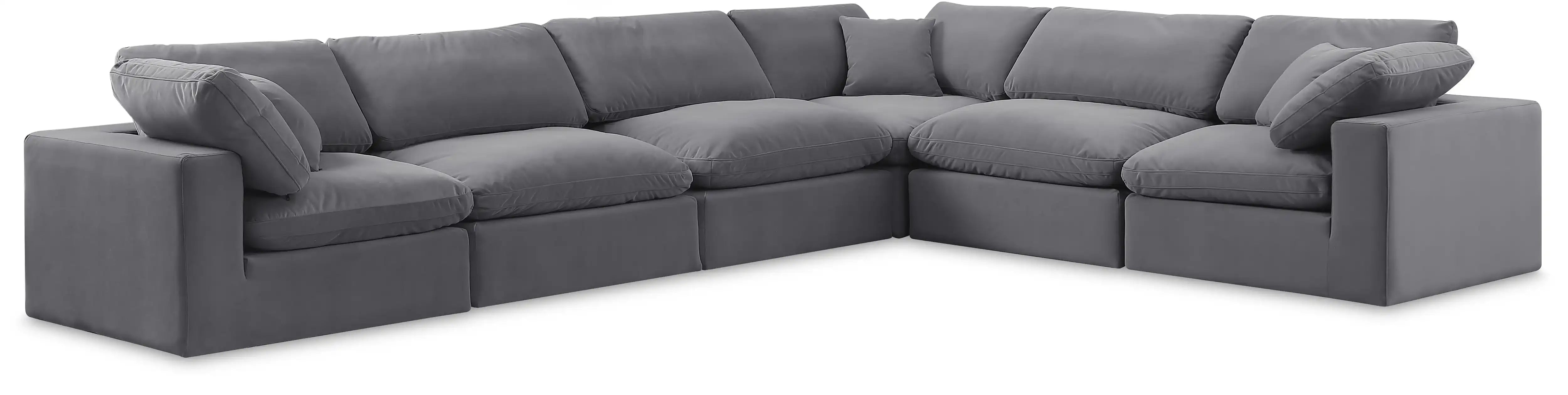 Comfy - 6 Piece Velvet Modular Corner Sectional - Best Buy Furniture