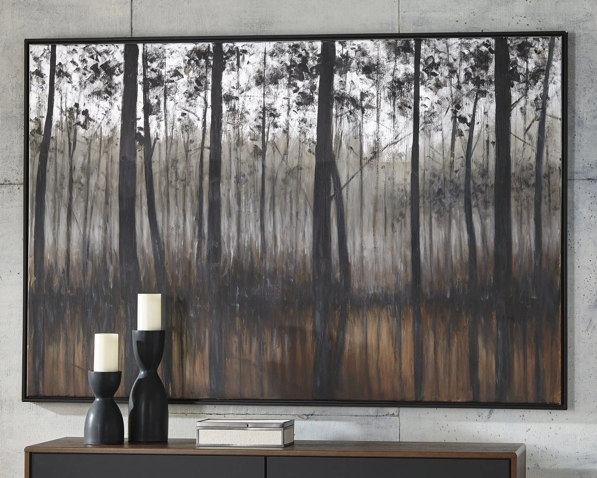 Philyra - Wall Art - Black / Orange / Silver - Best Buy Furniture