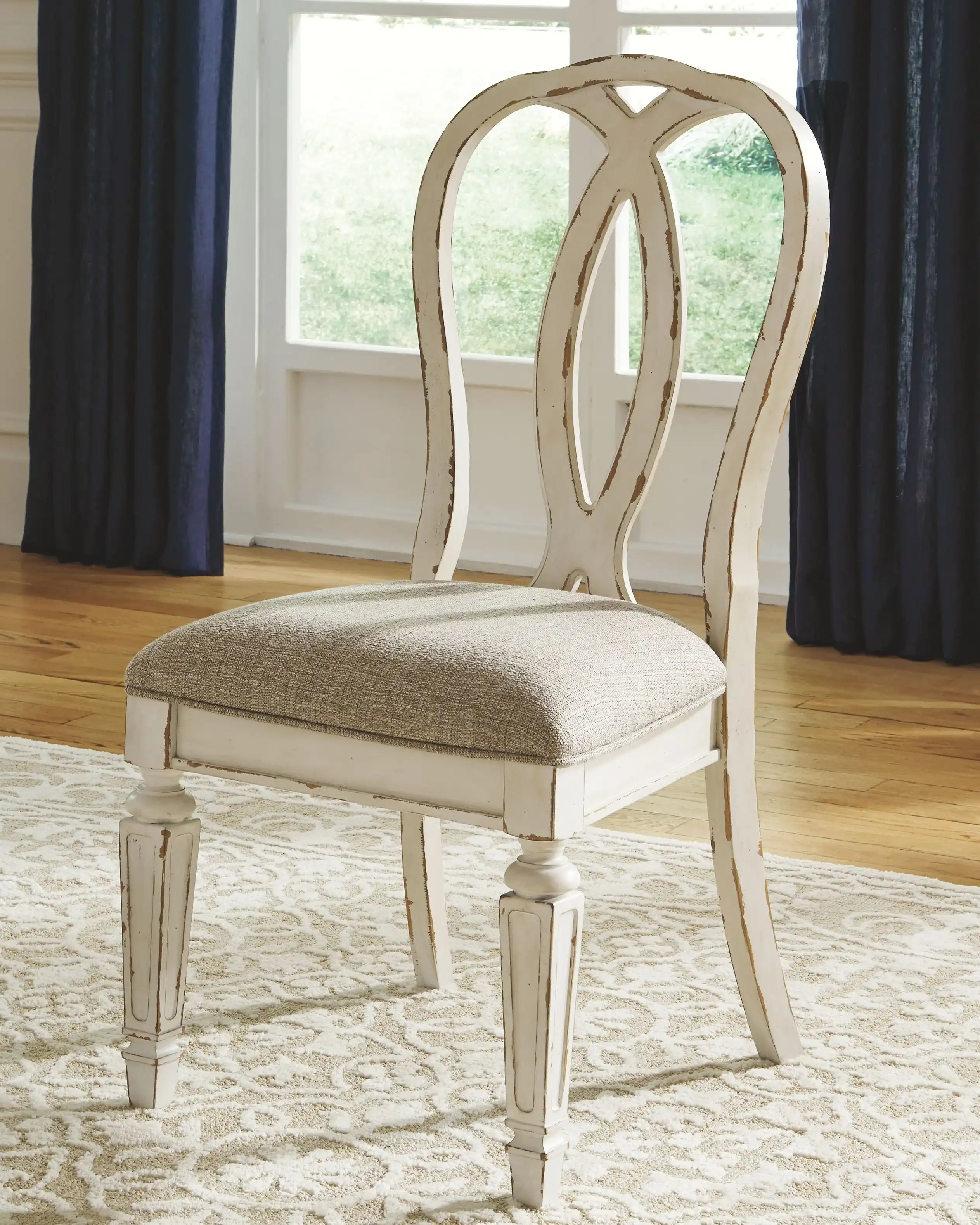 Realyn - Dining UPH Side Chair (Set of 2) - Ribbonback - Chipped White - Best Buy Furniture