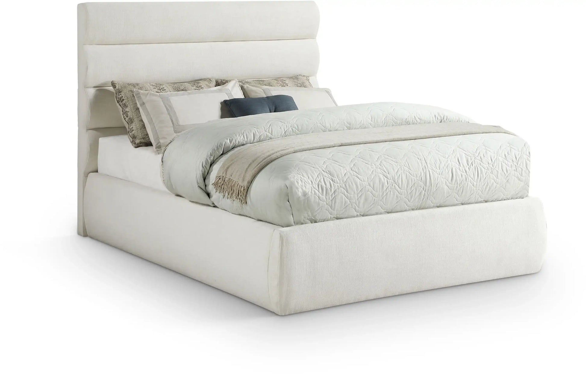 Adam - Linen Fabric Bed With 52" Headboard - Best Buy Furniture