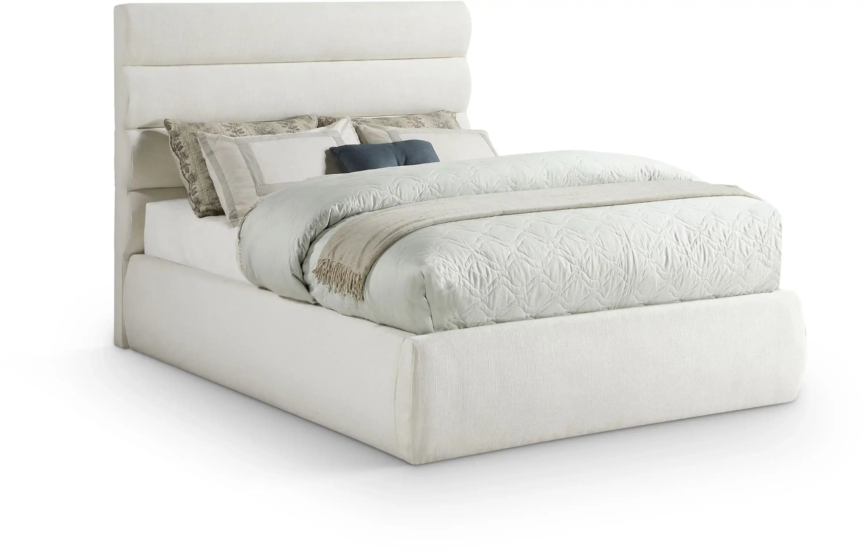 Adam - Linen Fabric Bed With 52" Headboard - Best Buy Furniture