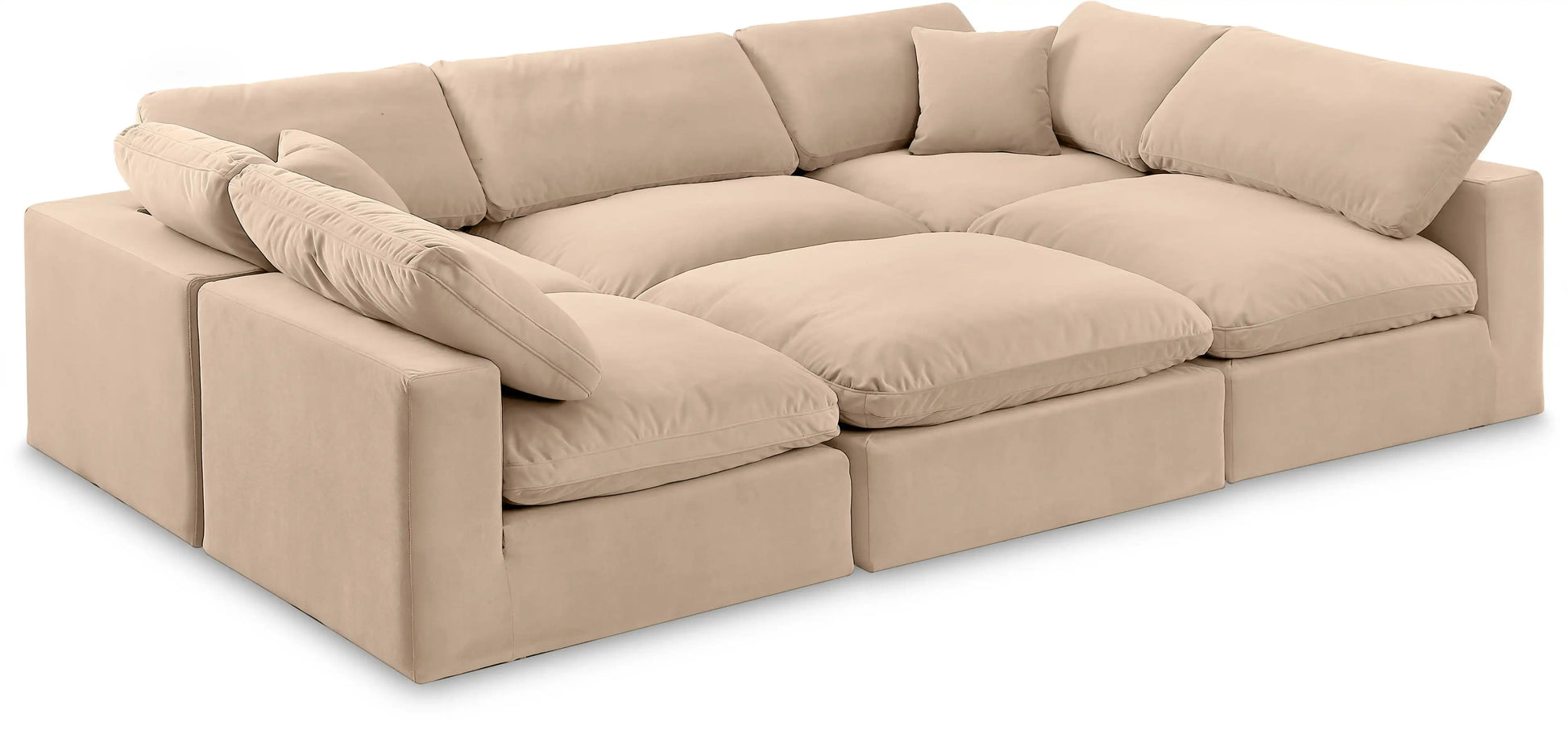 Comfy - 6 Piece Velvet Sectional - Best Buy Furniture