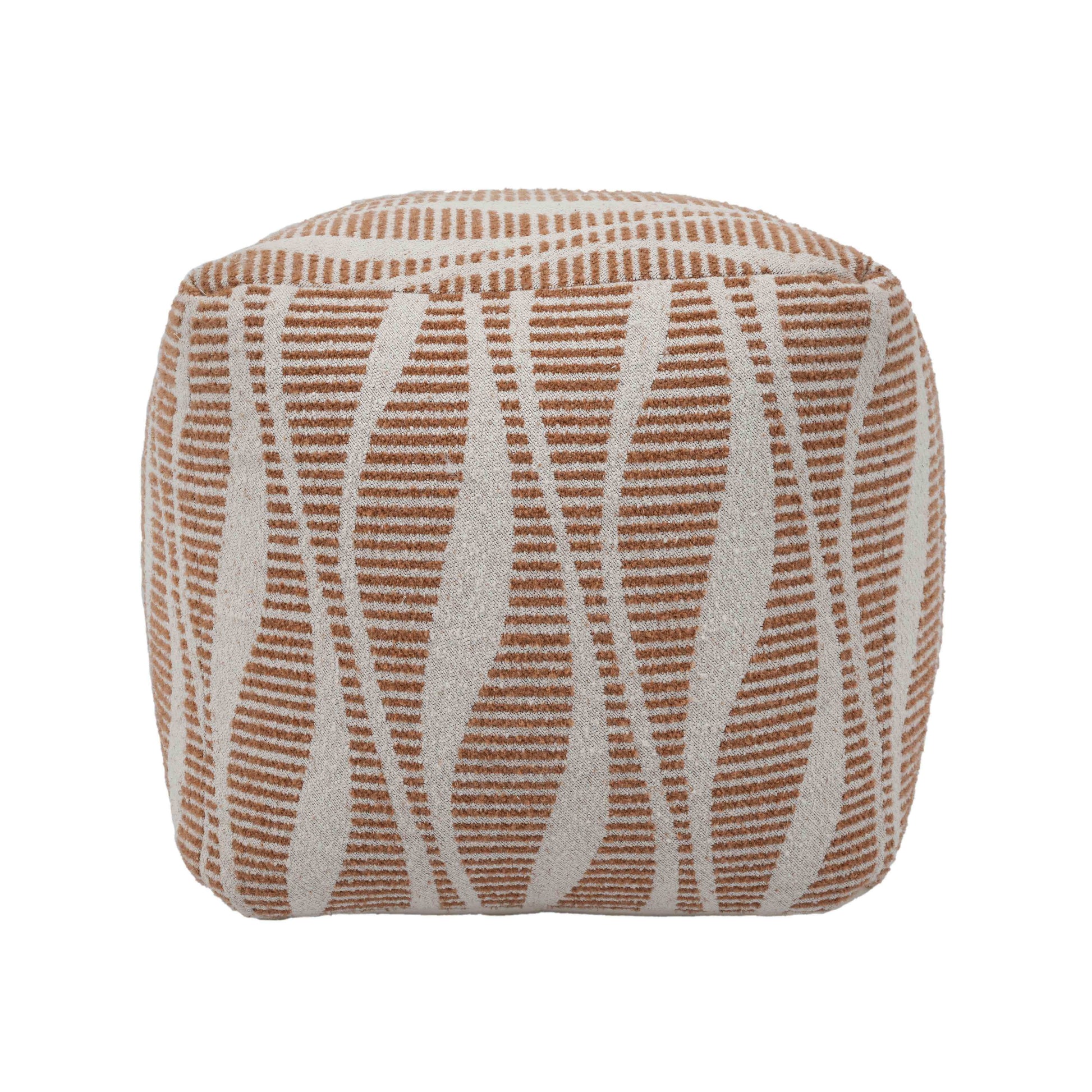 Ember - Woven Pouf - Cream / Natural - Best Buy Furniture