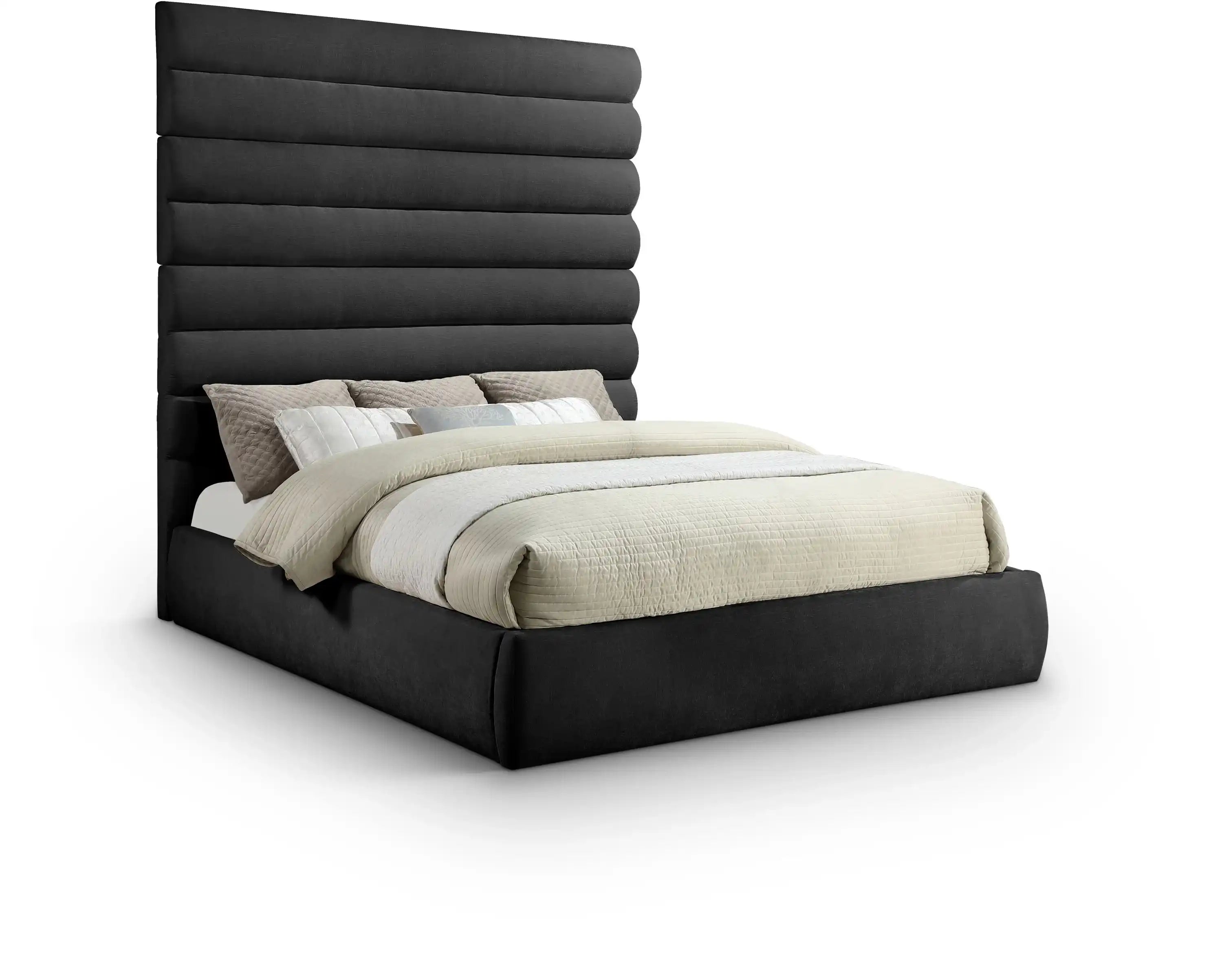 Adam - Chenille Fabric Bed With 89" Headboard - Best Buy Furniture