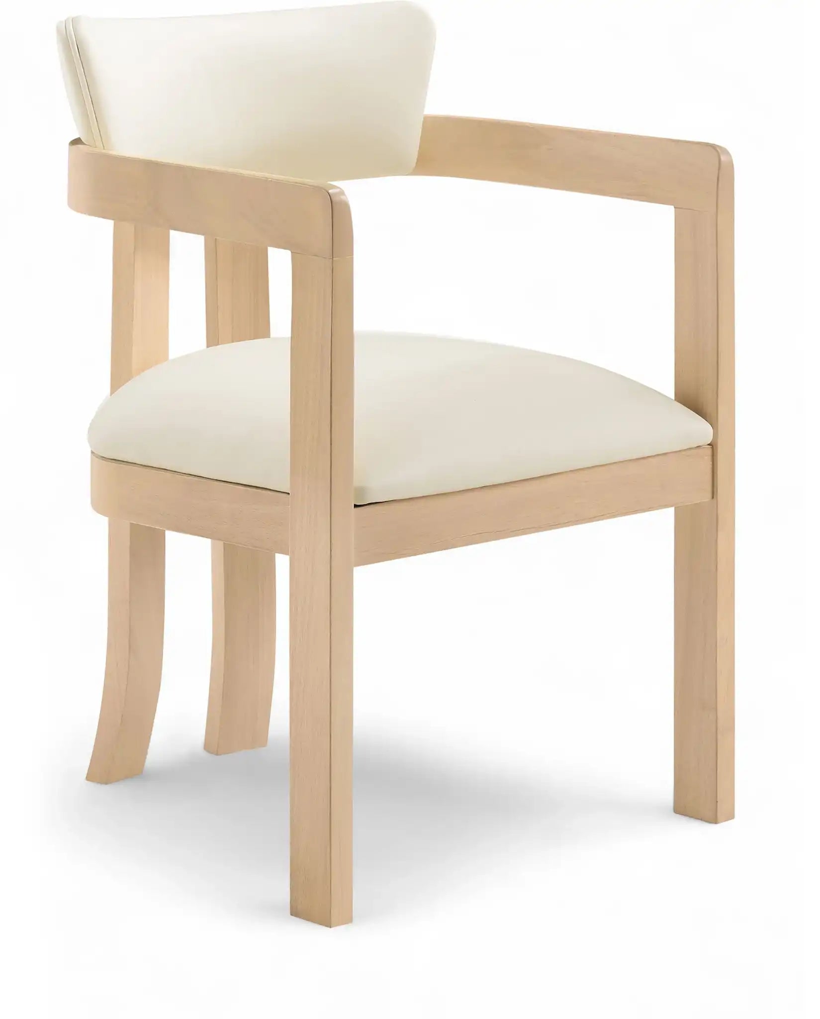 Lavrin - Vegan Leather Dining Arm Chair (Set of 2) - Natural Base - Best Buy Furniture