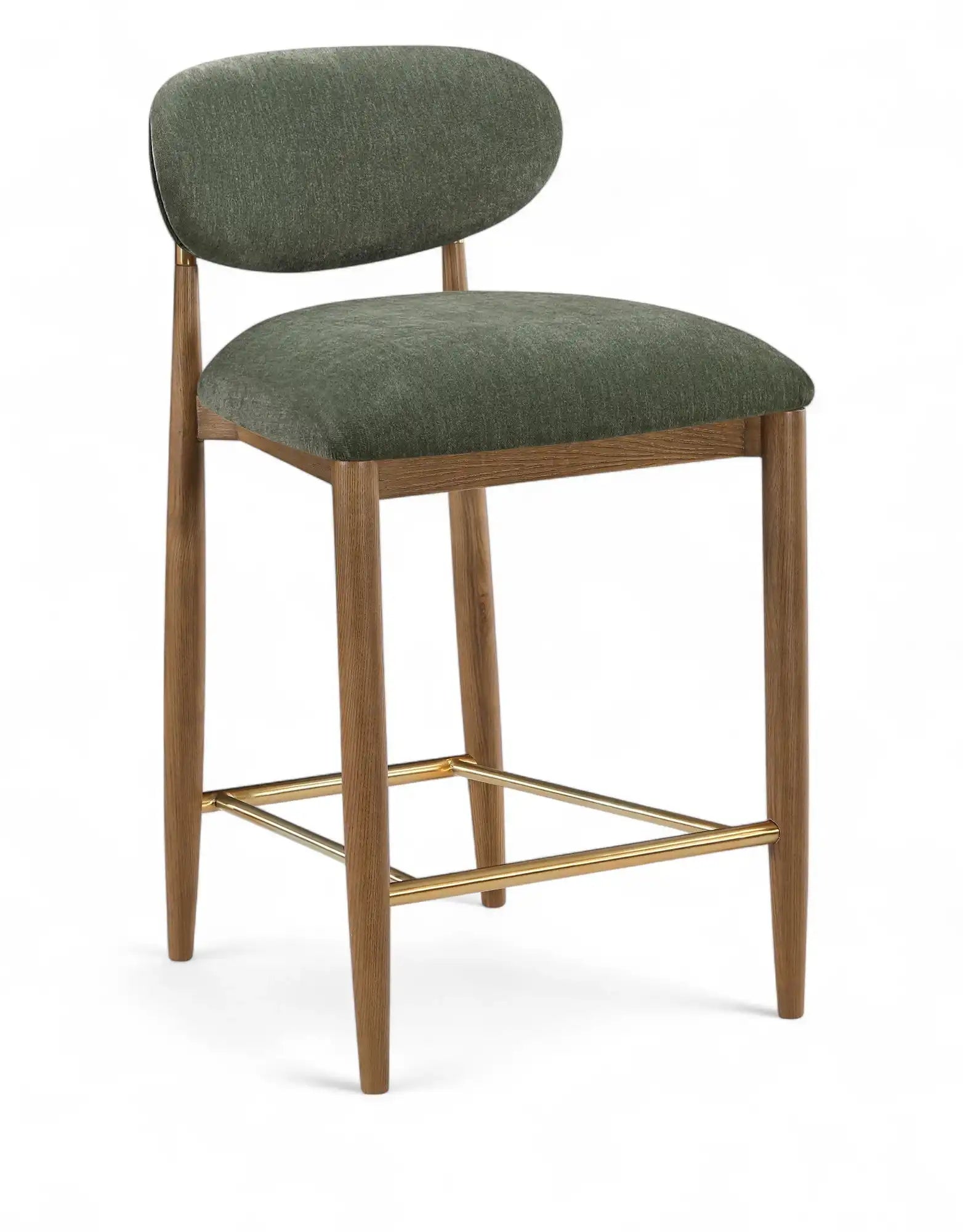 Riccio - Fabric Stool - Walnut Frame - Best Buy Furniture