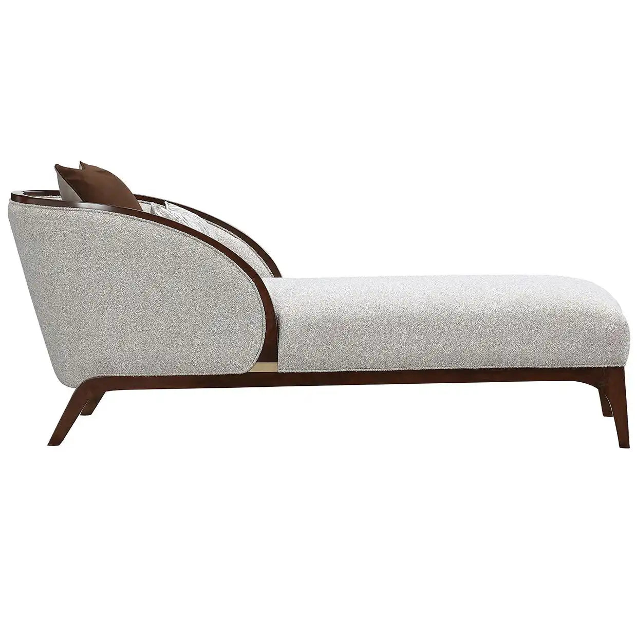 Houston - Chaise - Pebble / Walnut - Best Buy Furniture