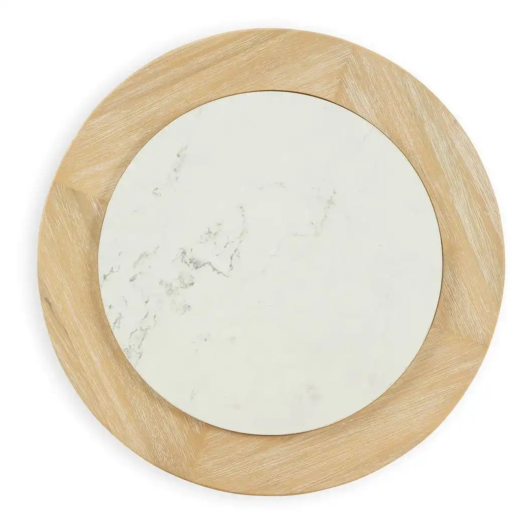 Camdill - Round End Table - Light Brown / White - Best Buy Furniture