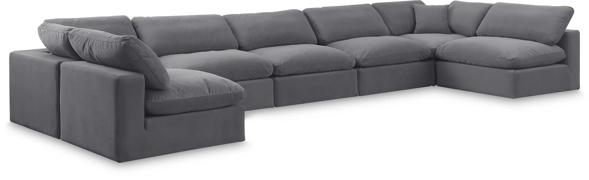 Comfy - 7 Piece Velvet Modular Armless Sectional - Best Buy Furniture