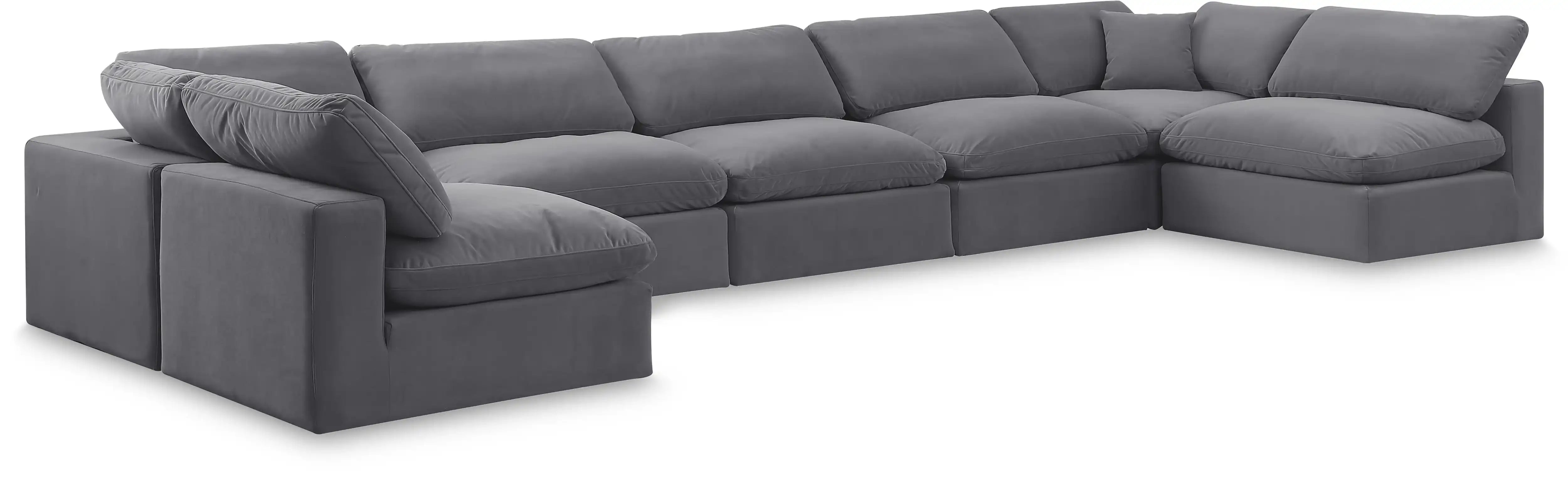 Comfy - 7 Piece Velvet Modular Armless Sectional - Best Buy Furniture