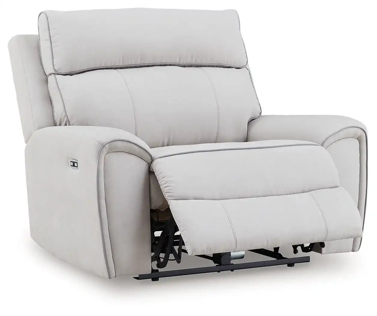 Social Pointe - Power Recliner / Adjustable Headrest - Pearl / Ash - Best Buy Furniture