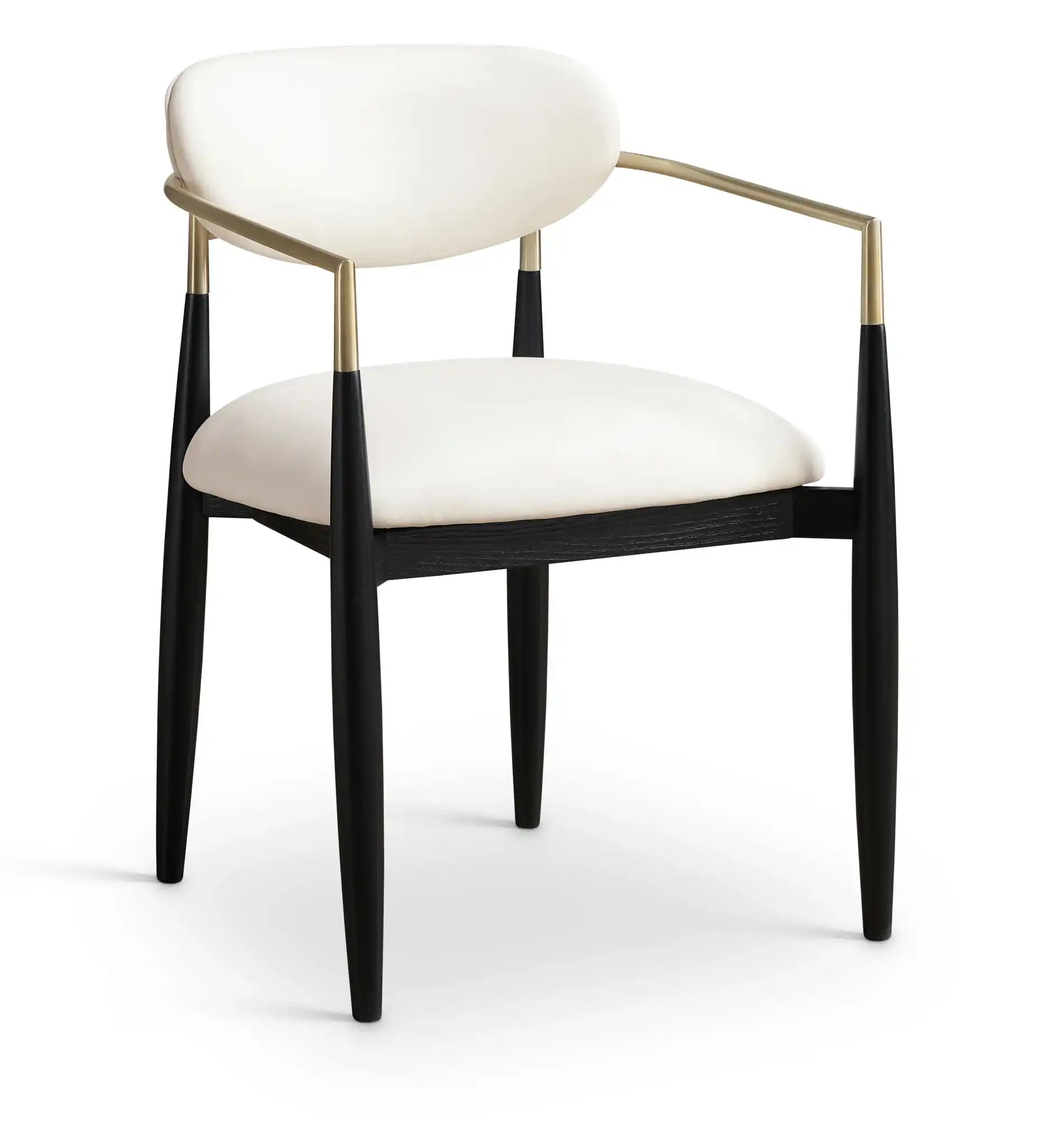 Riccio - Faux Leather Dining Arm Chair (Set of 2) - Black And Gold Frame - Best Buy Furniture