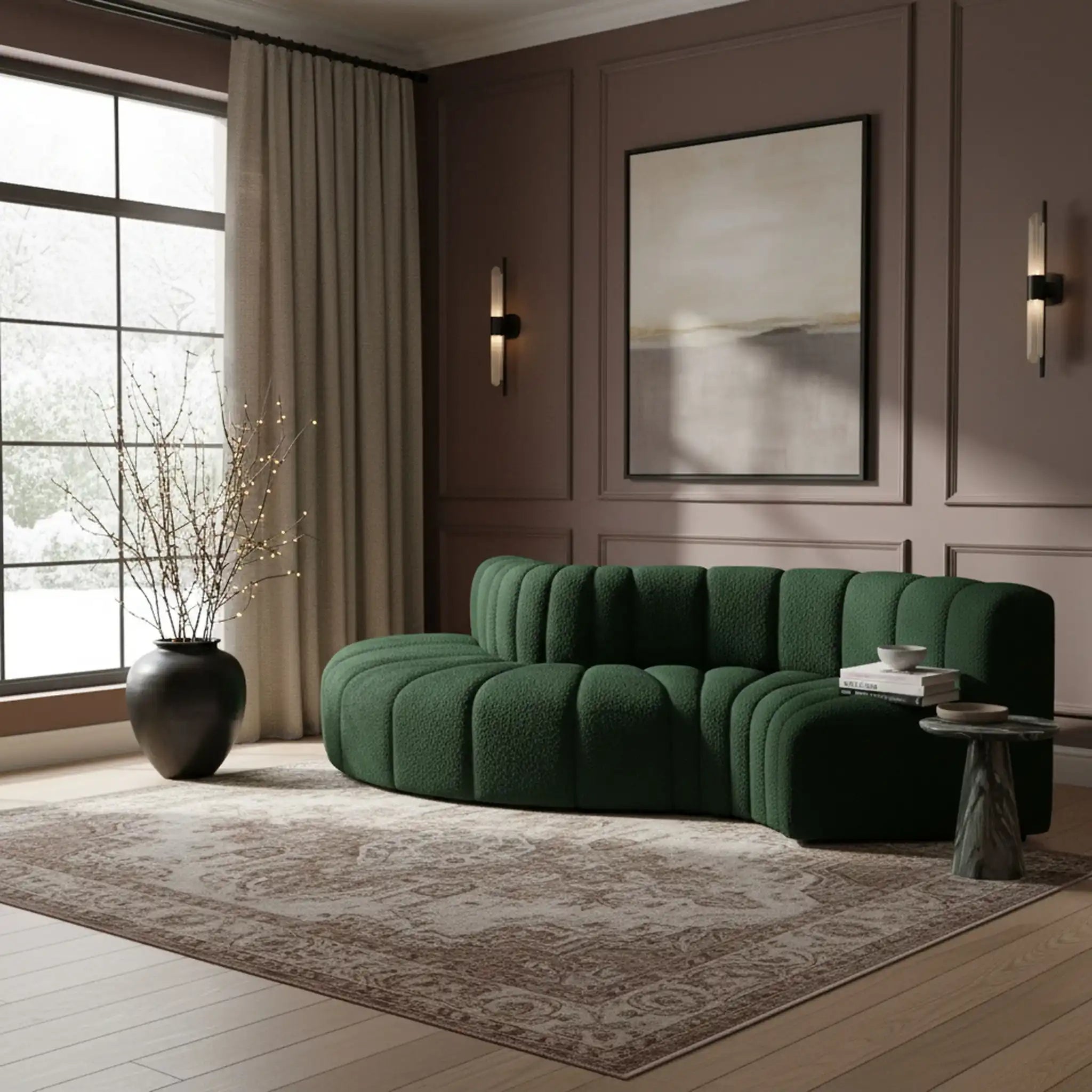 Arc - Boucle Fabric 5 Piece Modular Sofa