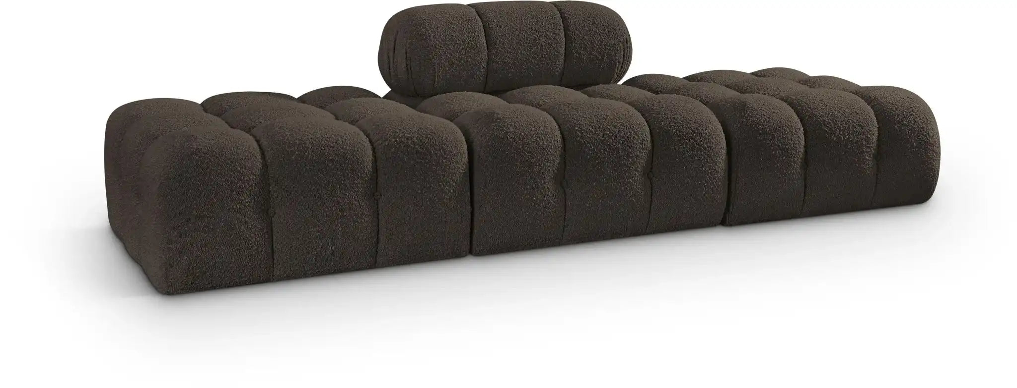 Ames - 3 Piece Boucle Upholstered Modular Sofa With 2 Backless Seats - Best Buy Furniture