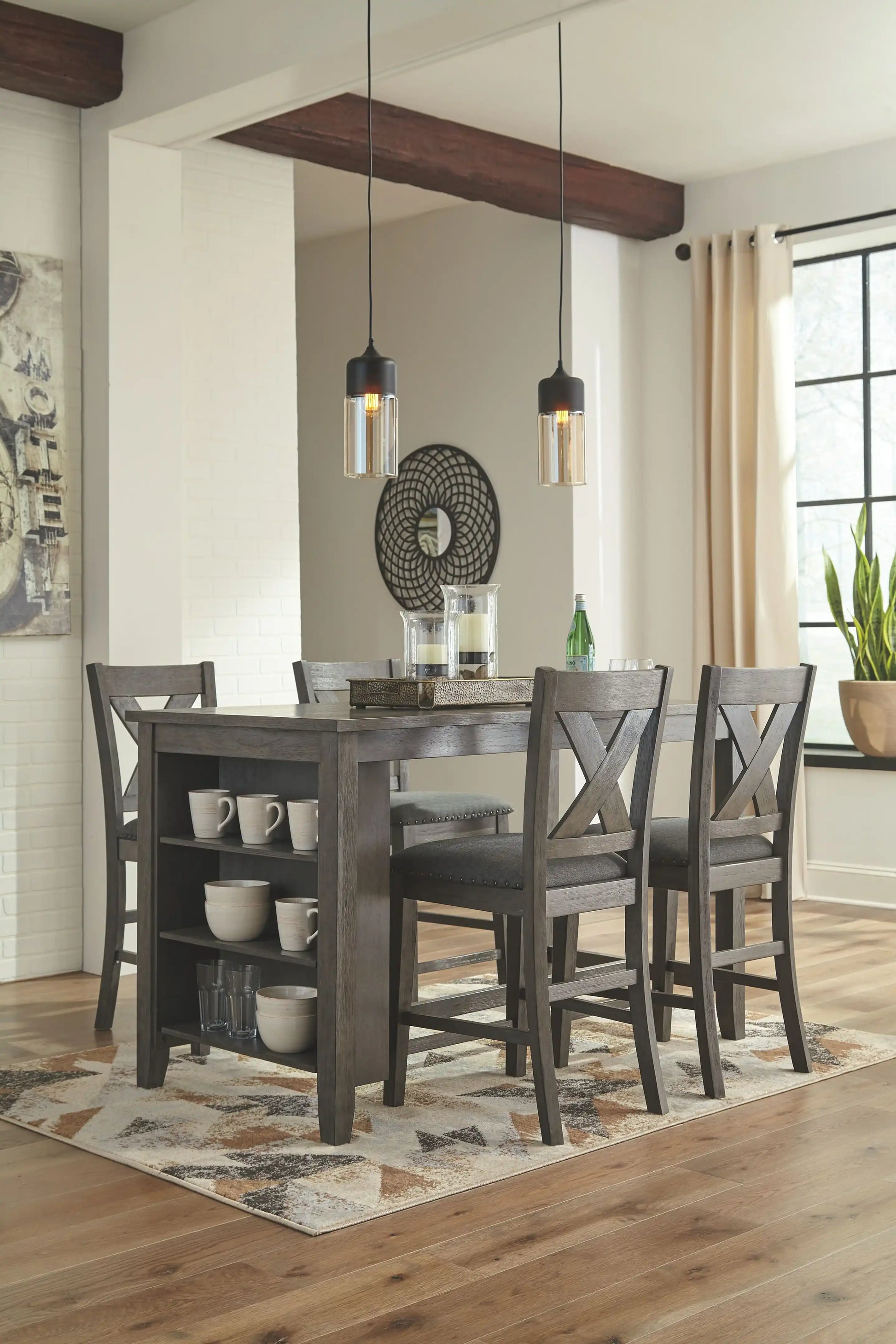 Caitbrook - Rectangular Counter Table Set - Best Buy Furniture