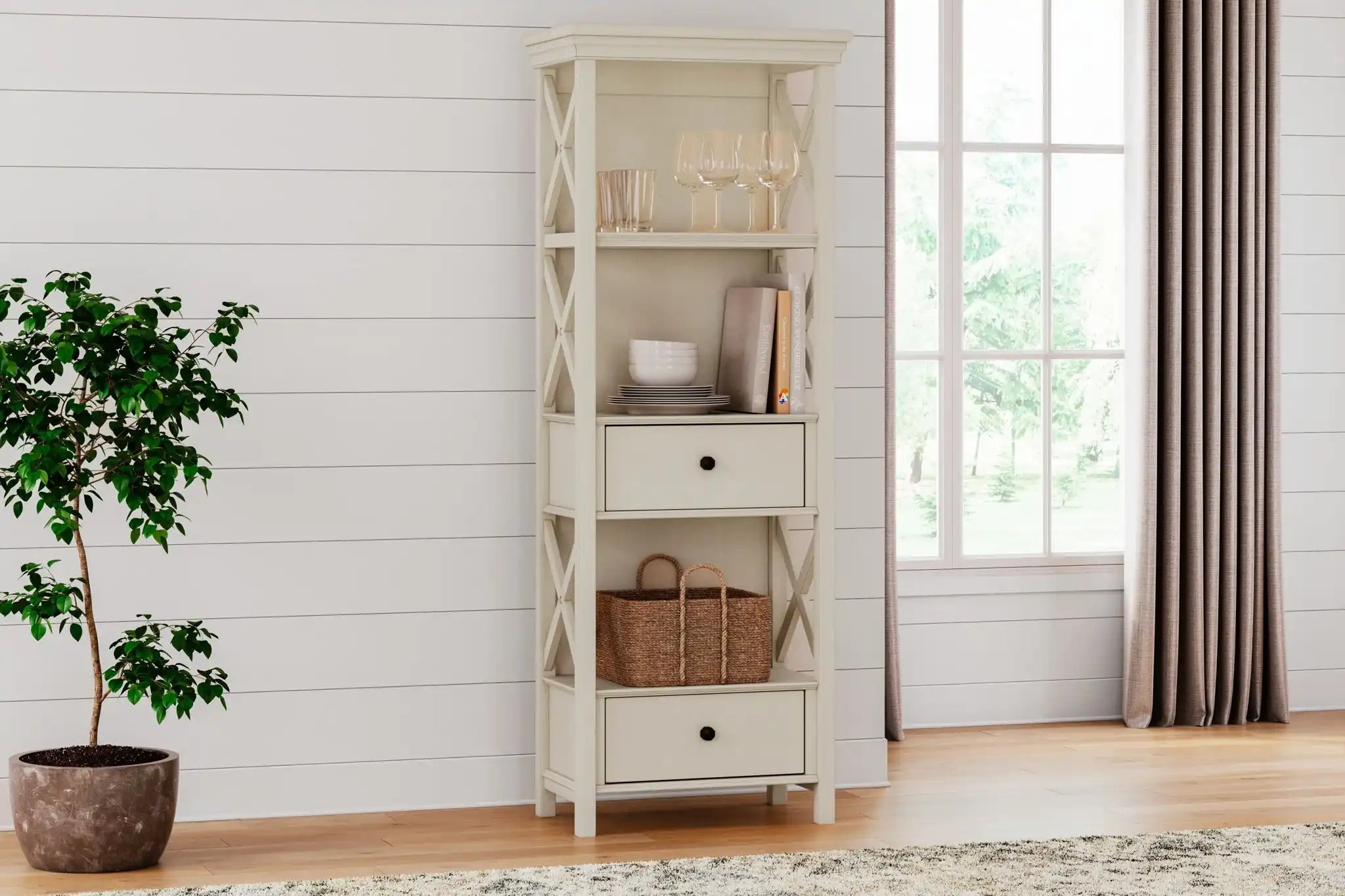 Bolanburg - Display Cabinet - Antique White - Best Buy Furniture
