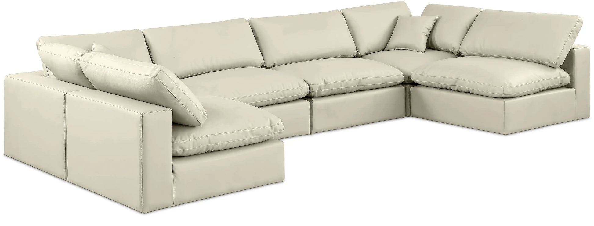 Comfy - 6 Piece Faux Leather Modular Armless Sectional - Best Buy Furniture