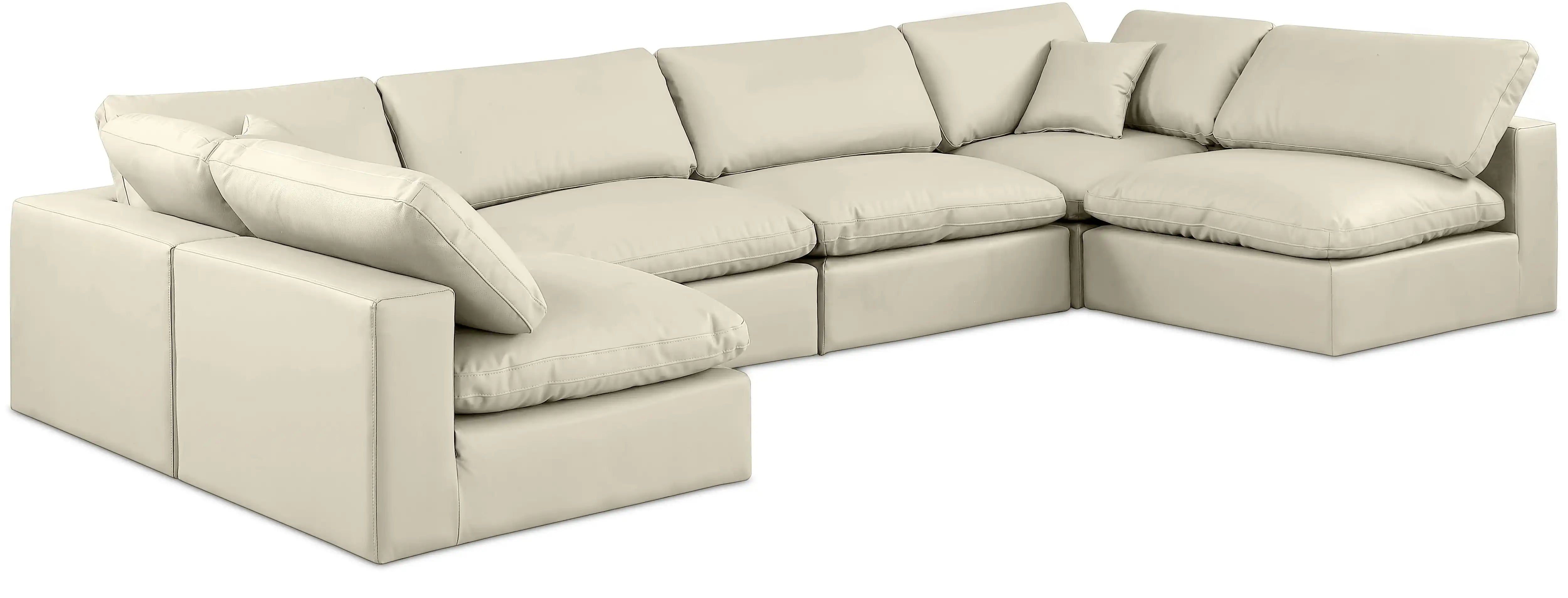 Comfy - 6 Piece Faux Leather Modular Armless Sectional - Best Buy Furniture