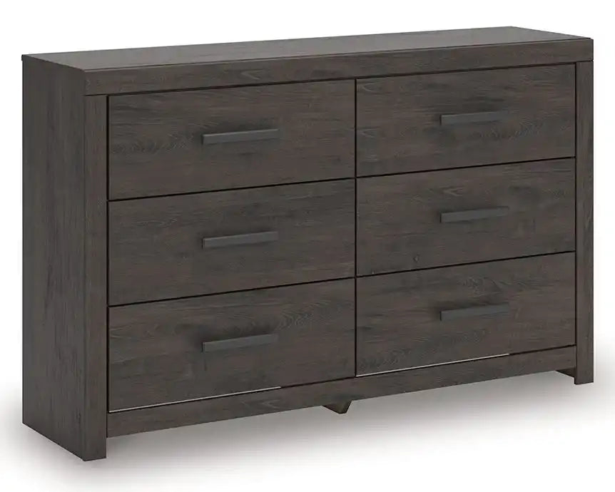 Prendonea - Six Drawer Dresser - Charcoal - Best Buy Furniture