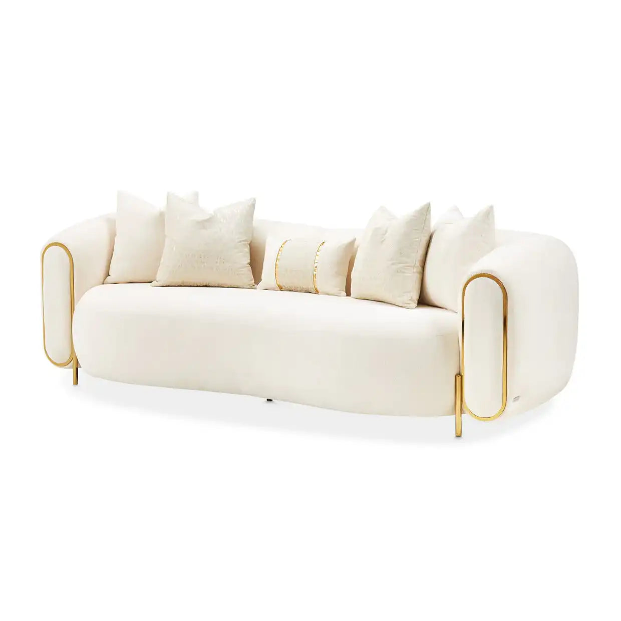 Sassani - Sofa - Crepe / Gold - Best Buy Furniture