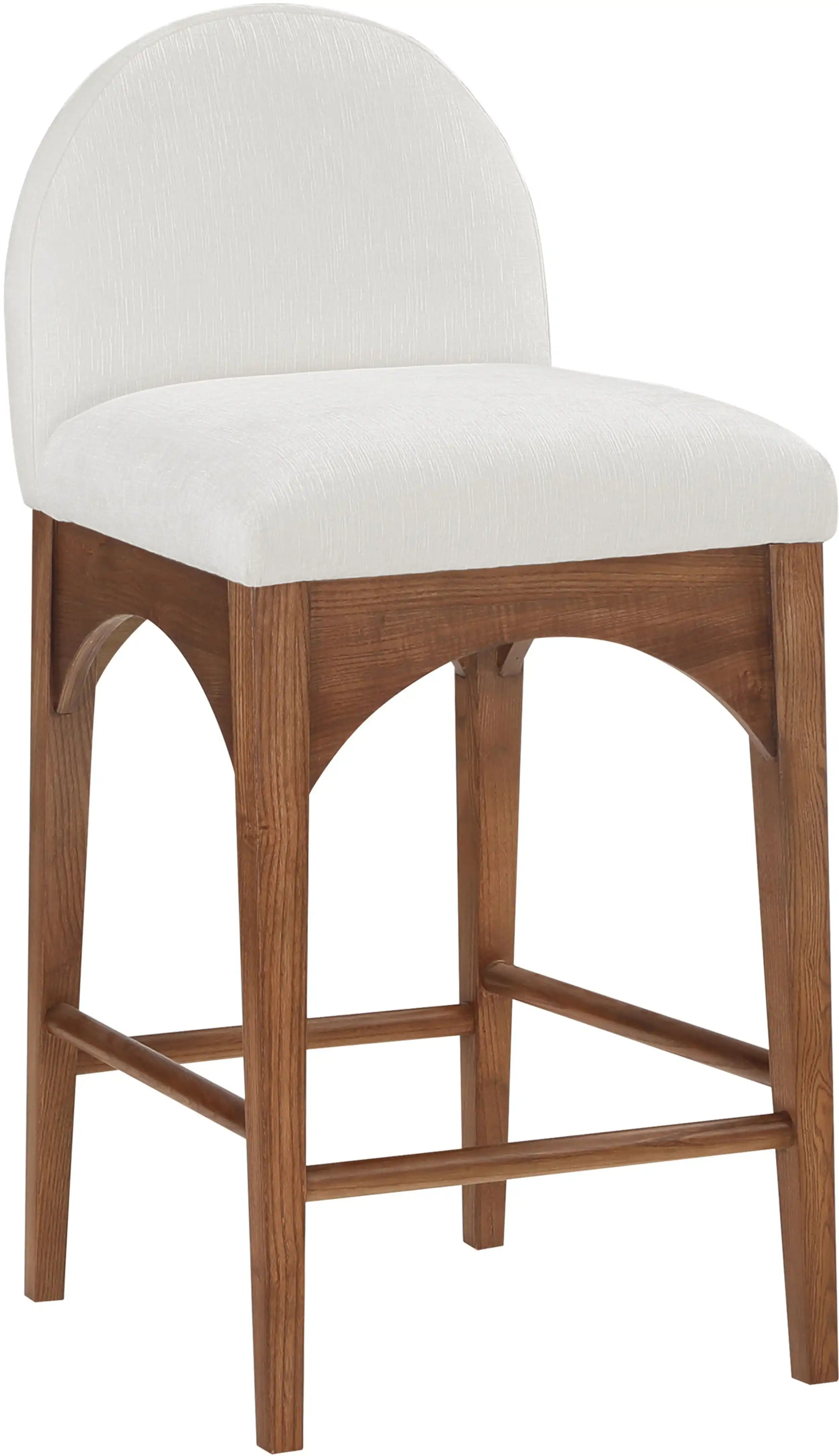Waldorf - Chenille Stool With Brown Legs - Best Buy Furniture