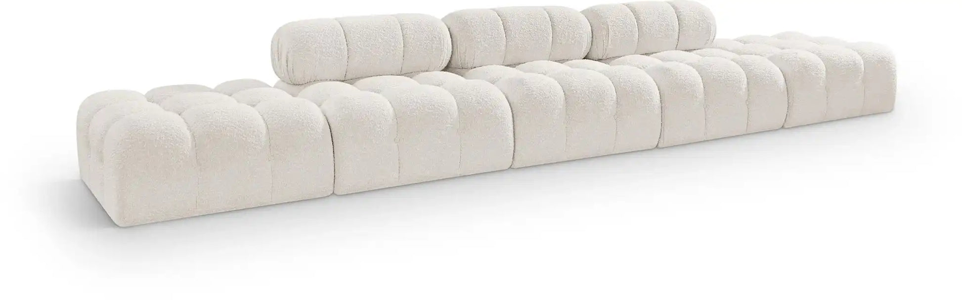 Ames - 5 Piece Boucle Upholstered Modular Sofa With 2 Armless Seats - Best Buy Furniture