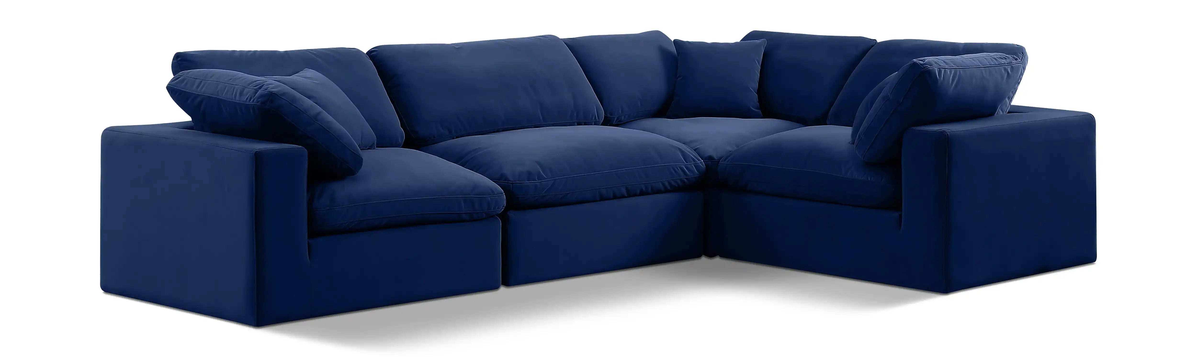 Comfy - 4 Piece Velvet Modular Sectional - Best Buy Furniture