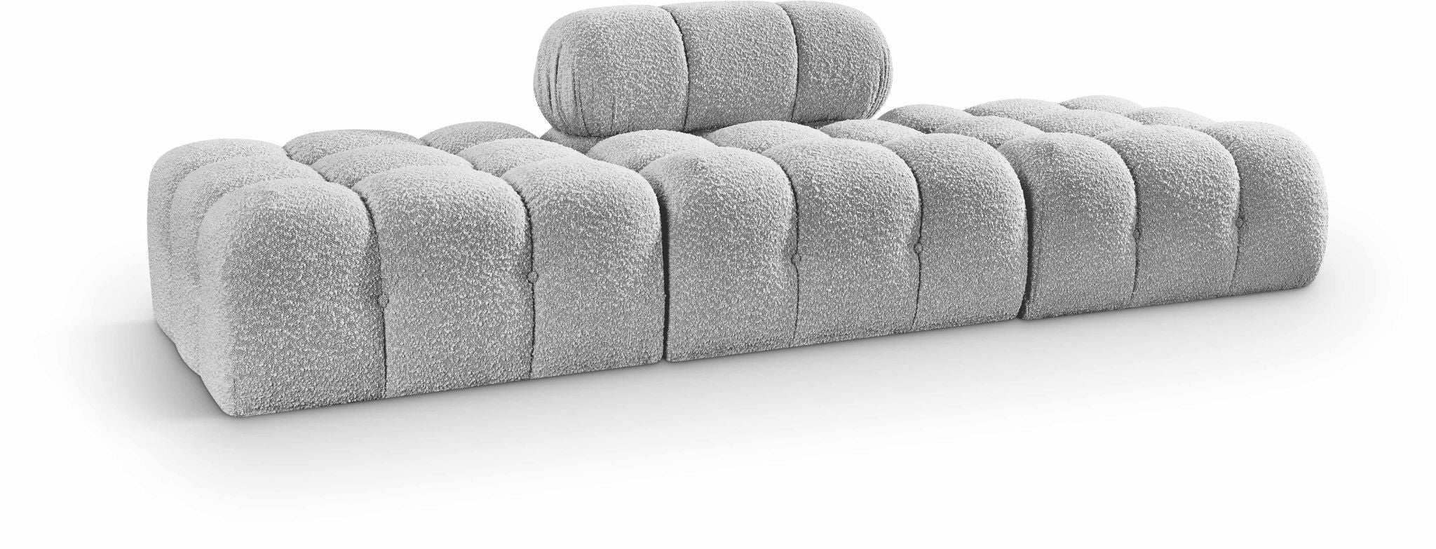 Ames - 3 Piece Boucle Upholstered Modular Sofa With 2 Backless Seats - Best Buy Furniture