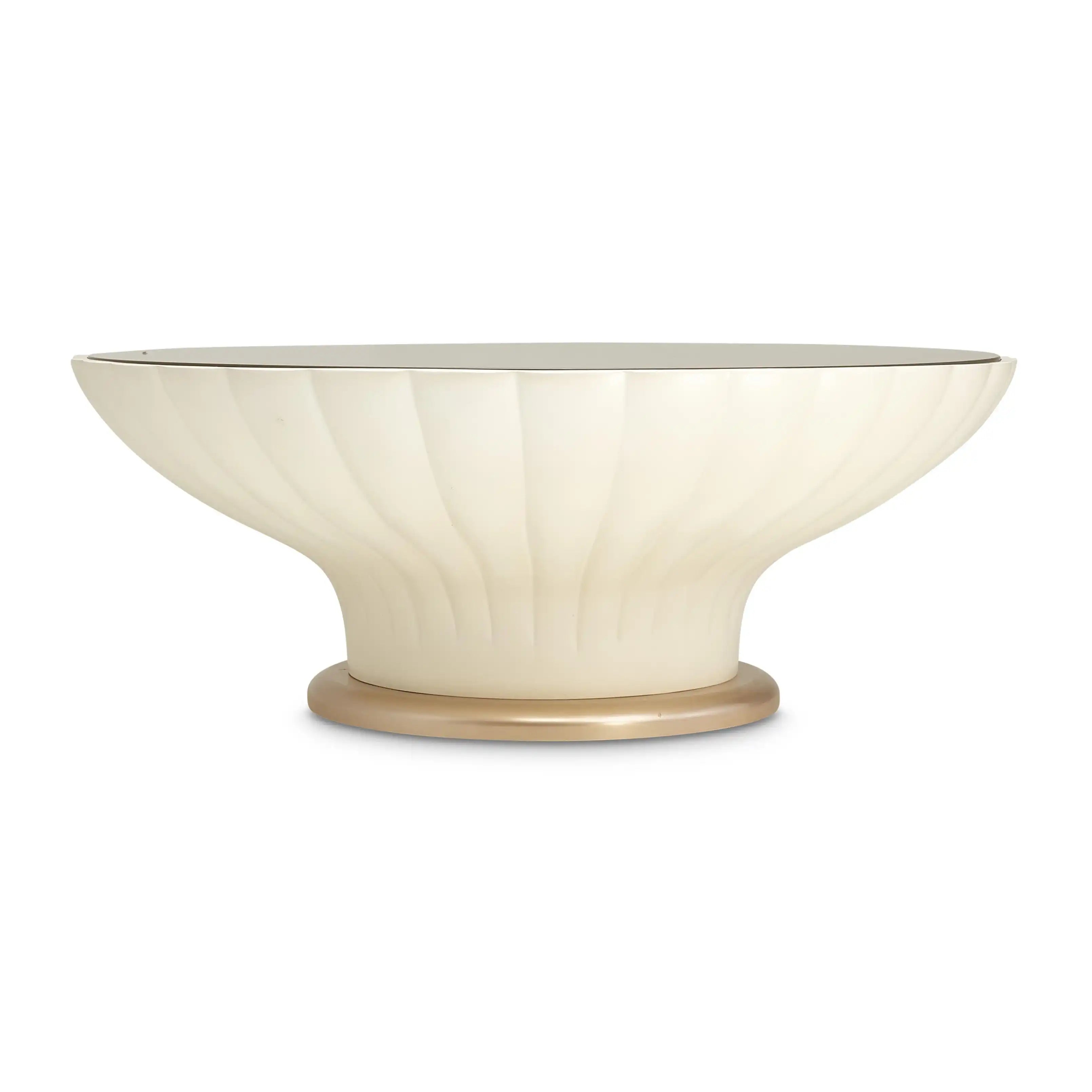 La Rachelle - Scalloped Round Cocktail Table - Champagne - Best Buy Furniture